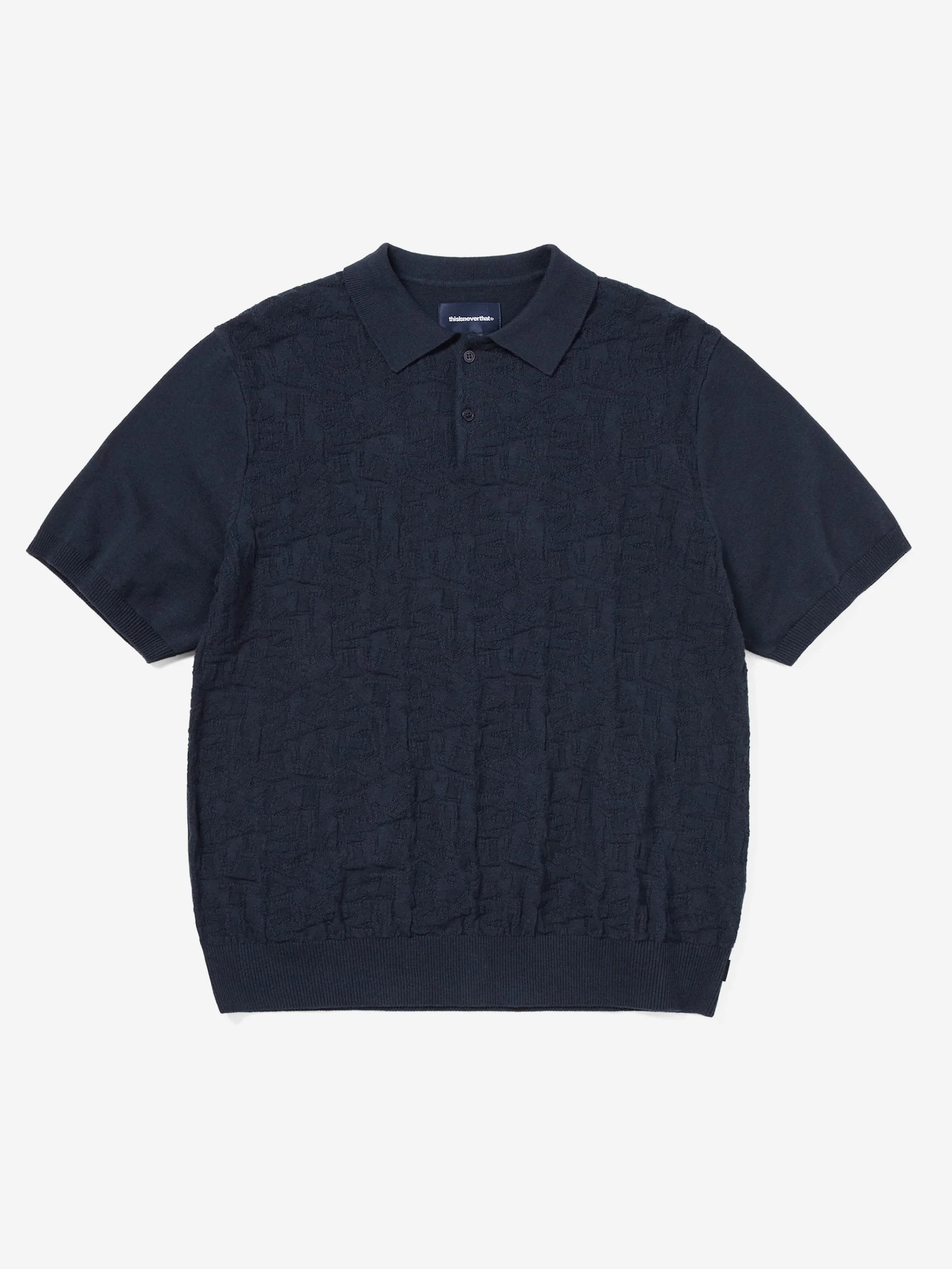 thisisneverthat Stacked TNT Short Sleeve Knit Polo - Navy