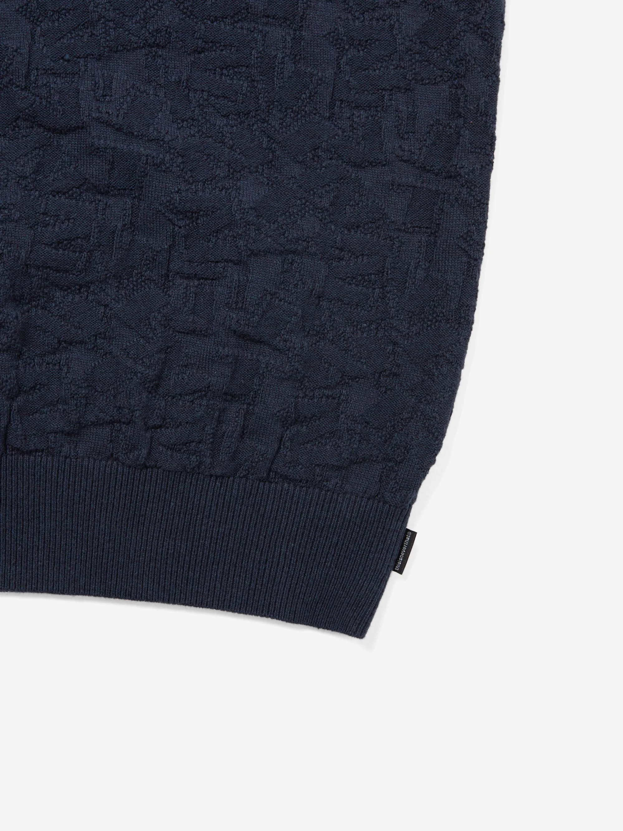 thisisneverthat Stacked TNT Short Sleeve Knit Polo - Navy - Image 3