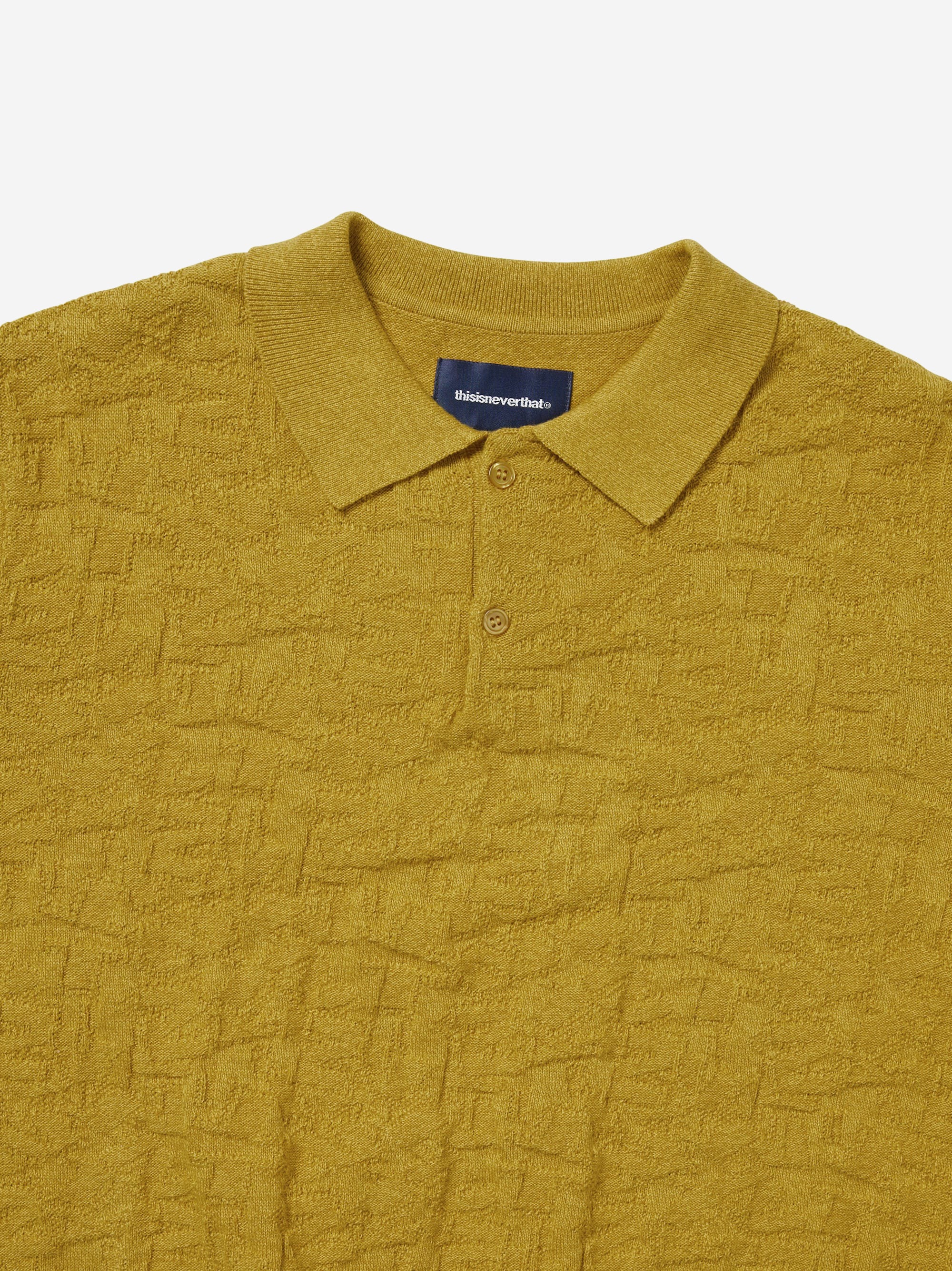 thisisneverthat Stacked TNT Short Sleeve Knit Polo - Yellow - Image 2