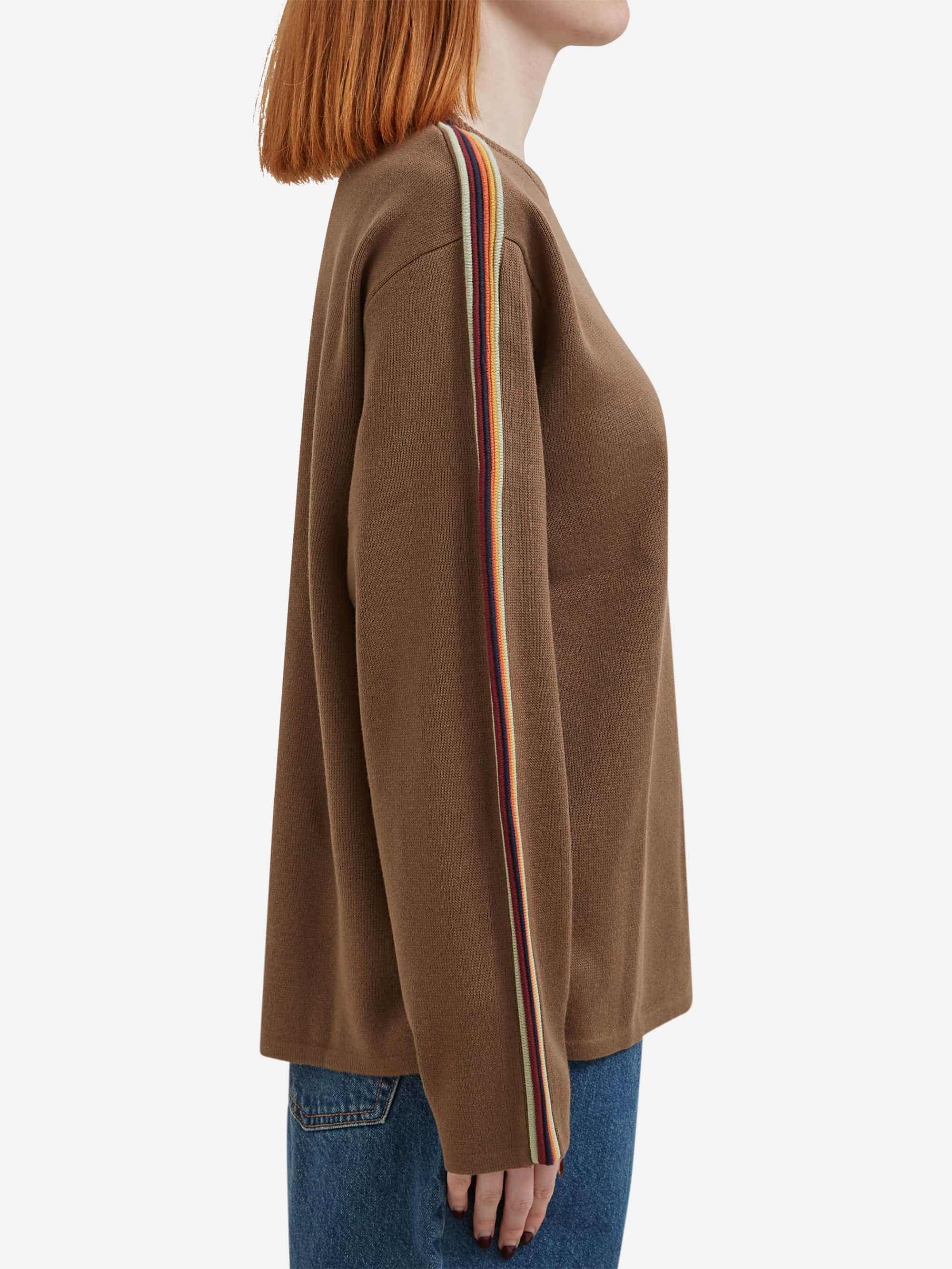 thisisneverthat Striped Sleeve Knit Crew - Brown - Image 2