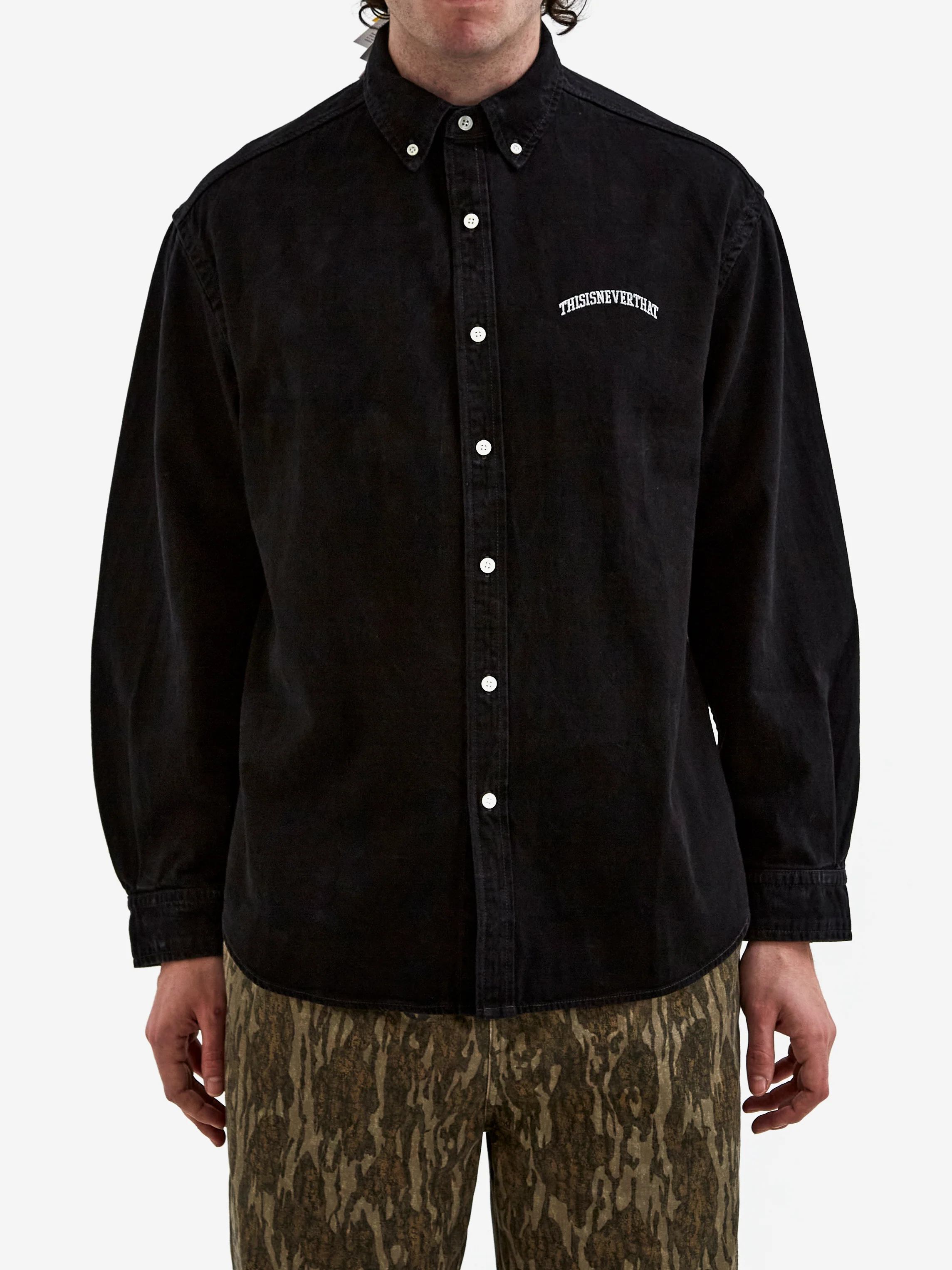 thisisneverthat Washed Denim Shirt - Black - Image 2