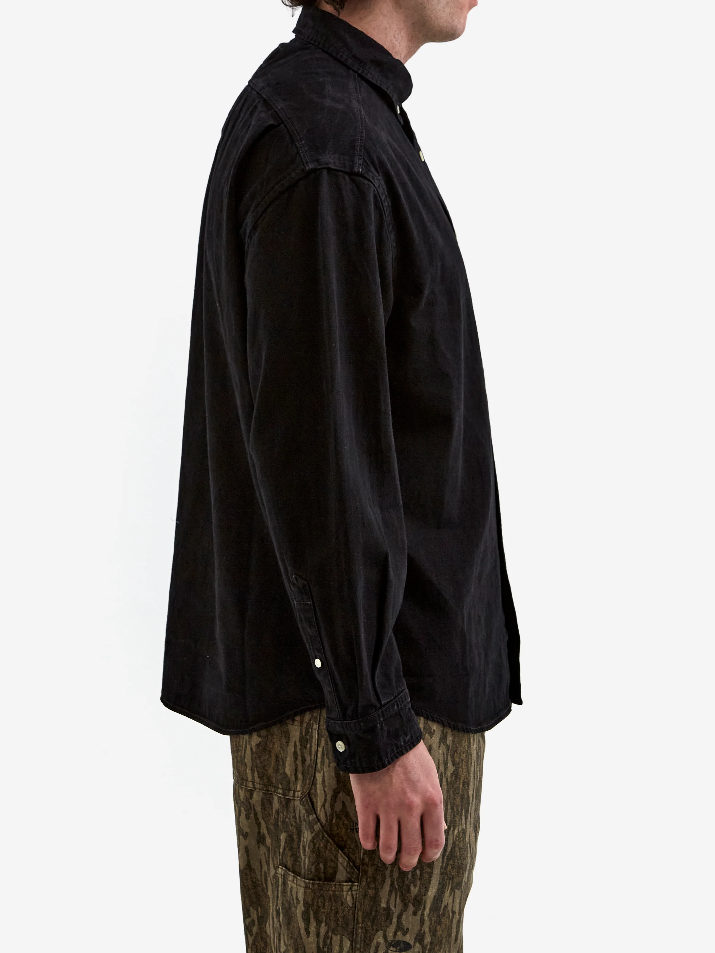 thisisneverthat Washed Denim Shirt - Black - Image 5