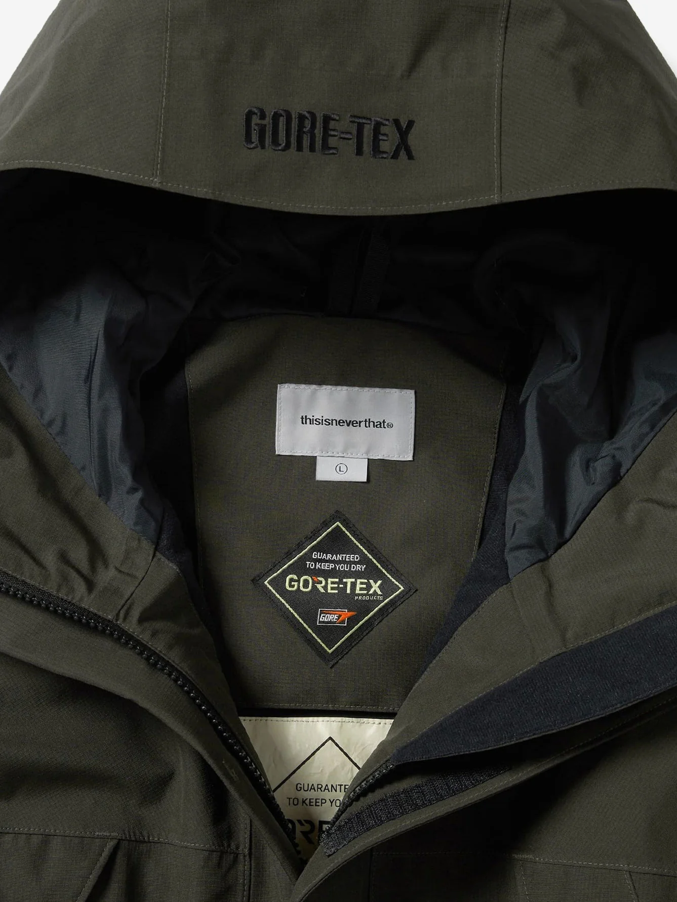 thisisneverthat x Goretex 2L Wet Weather Jacket - Olive - Image 3