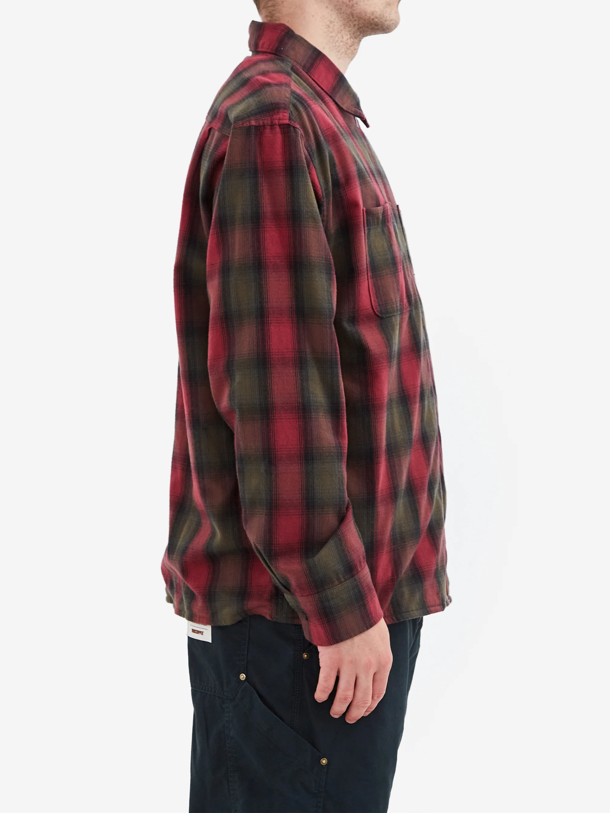thisisneverthat x Goretex Windstopper Shaggy Check Shirt - Red - Image 4