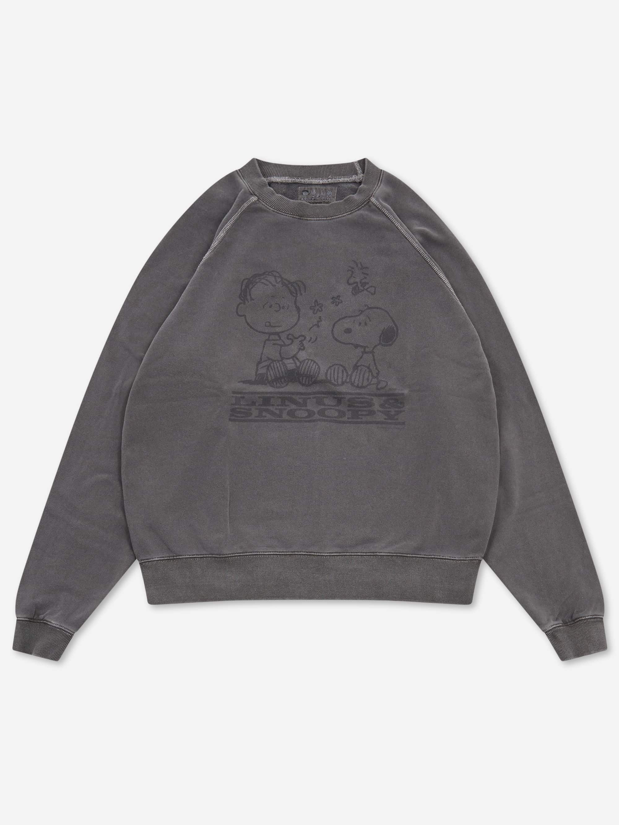 thisisneverthat x Peanuts Faded Crewneck - Charcoal