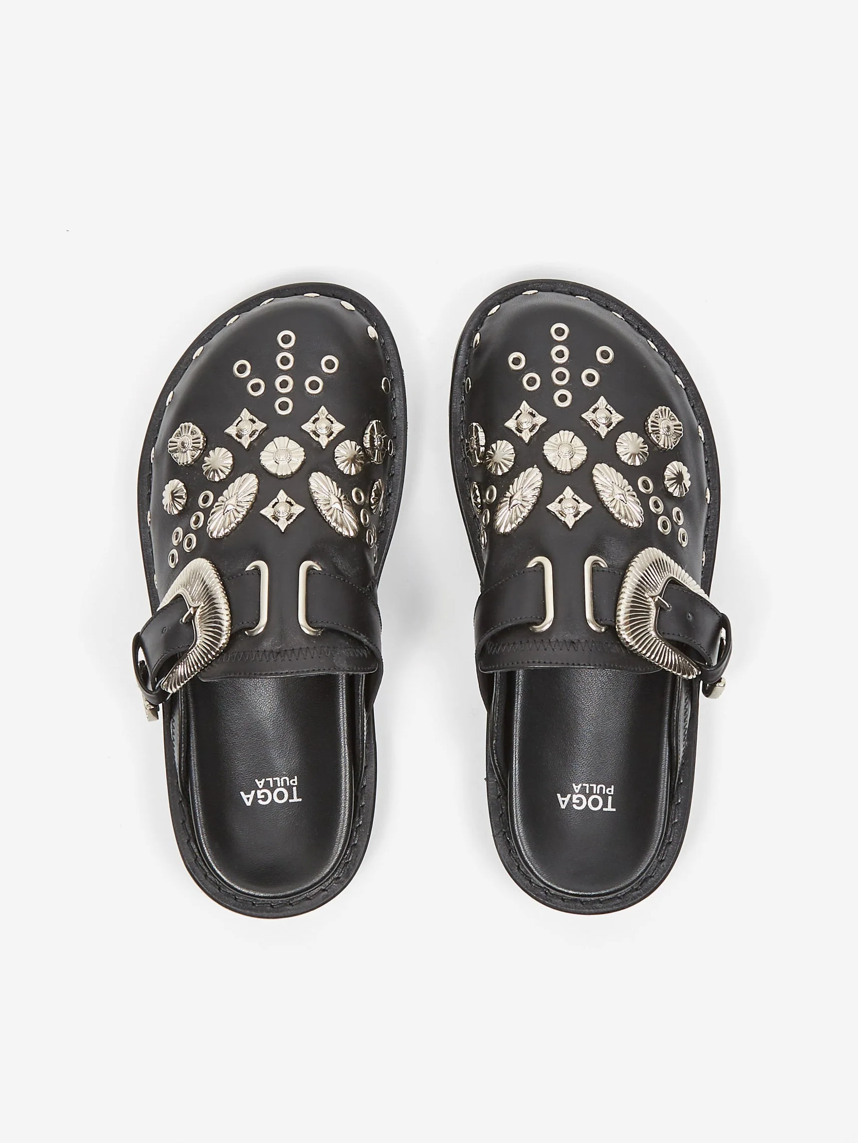 Toga Pulla Black Leather Mule - Black - Image 6