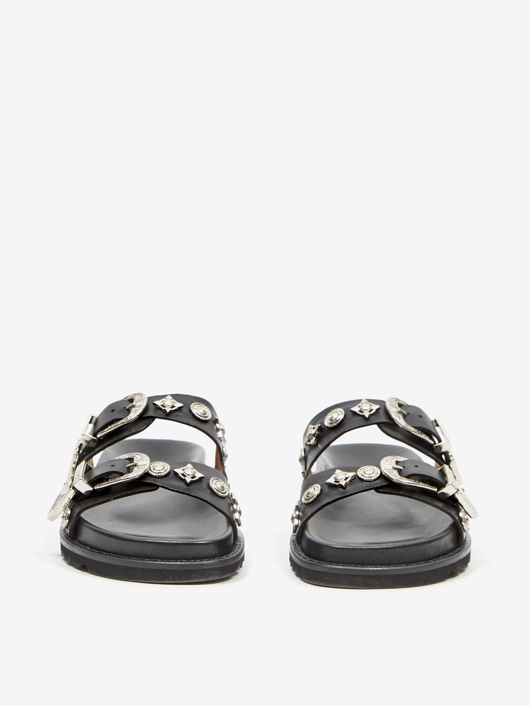 Toga Pulla Black Leather Sandal - Black - Image 3