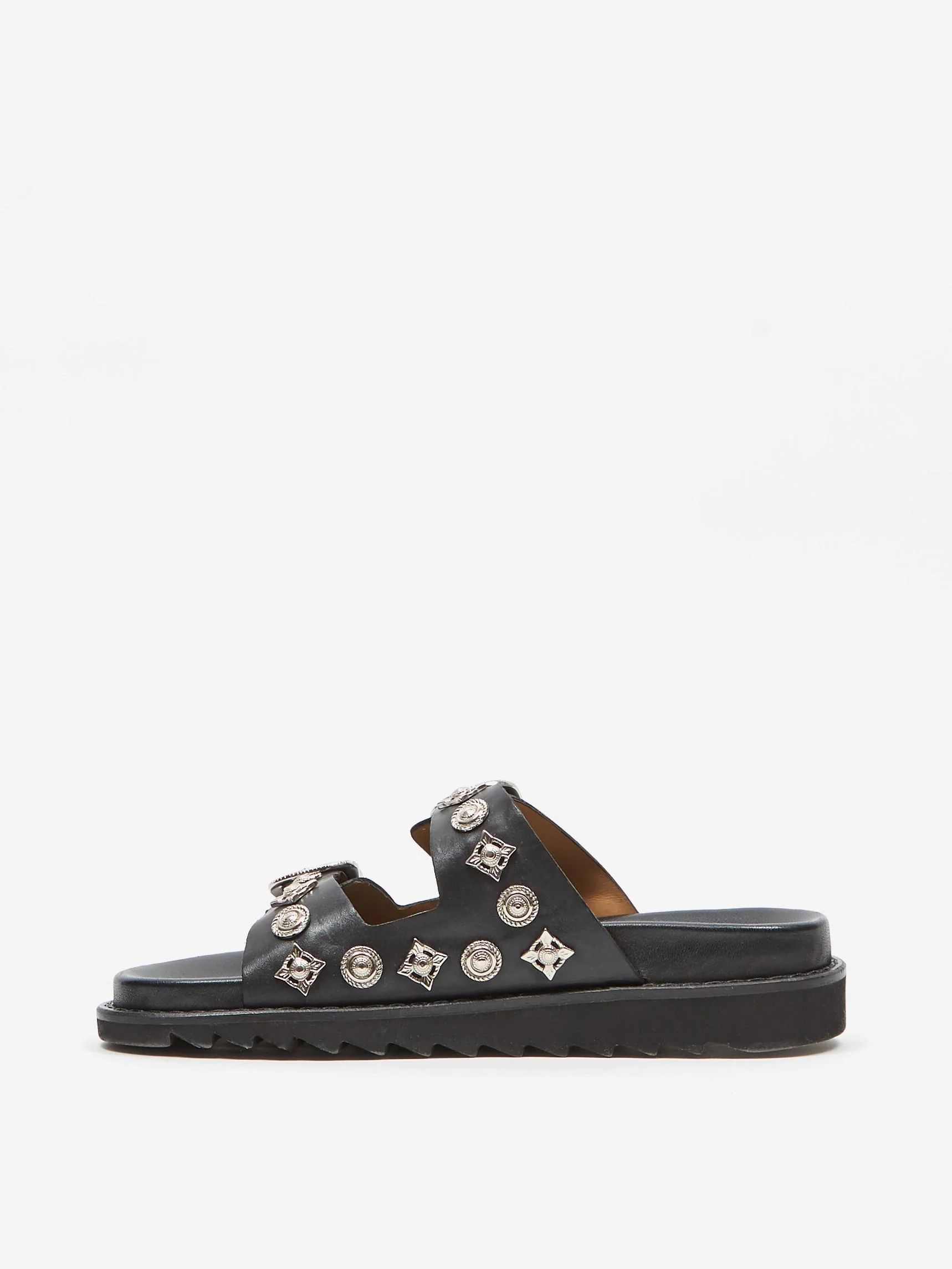 Toga Pulla Black Leather Sandal - Black - Image 4