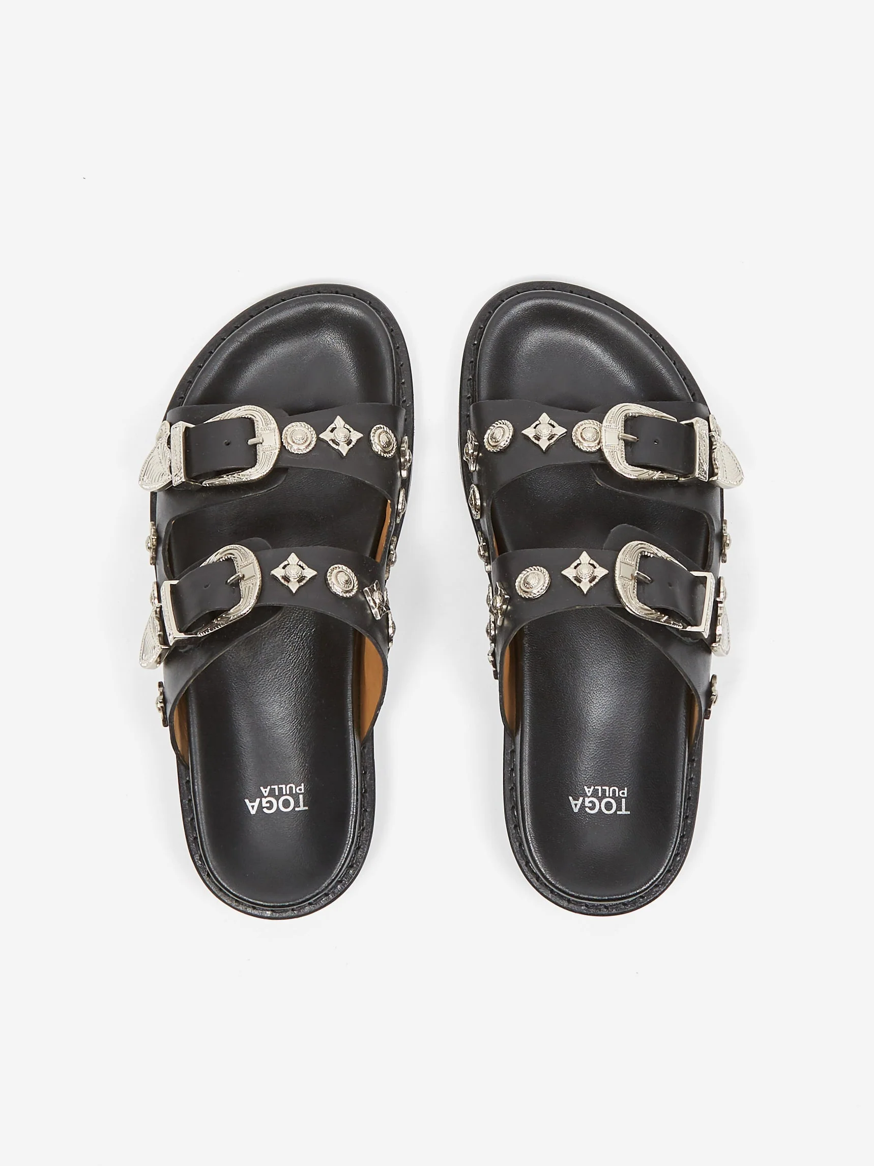 Toga Pulla Black Leather Sandal - Black - Image 6