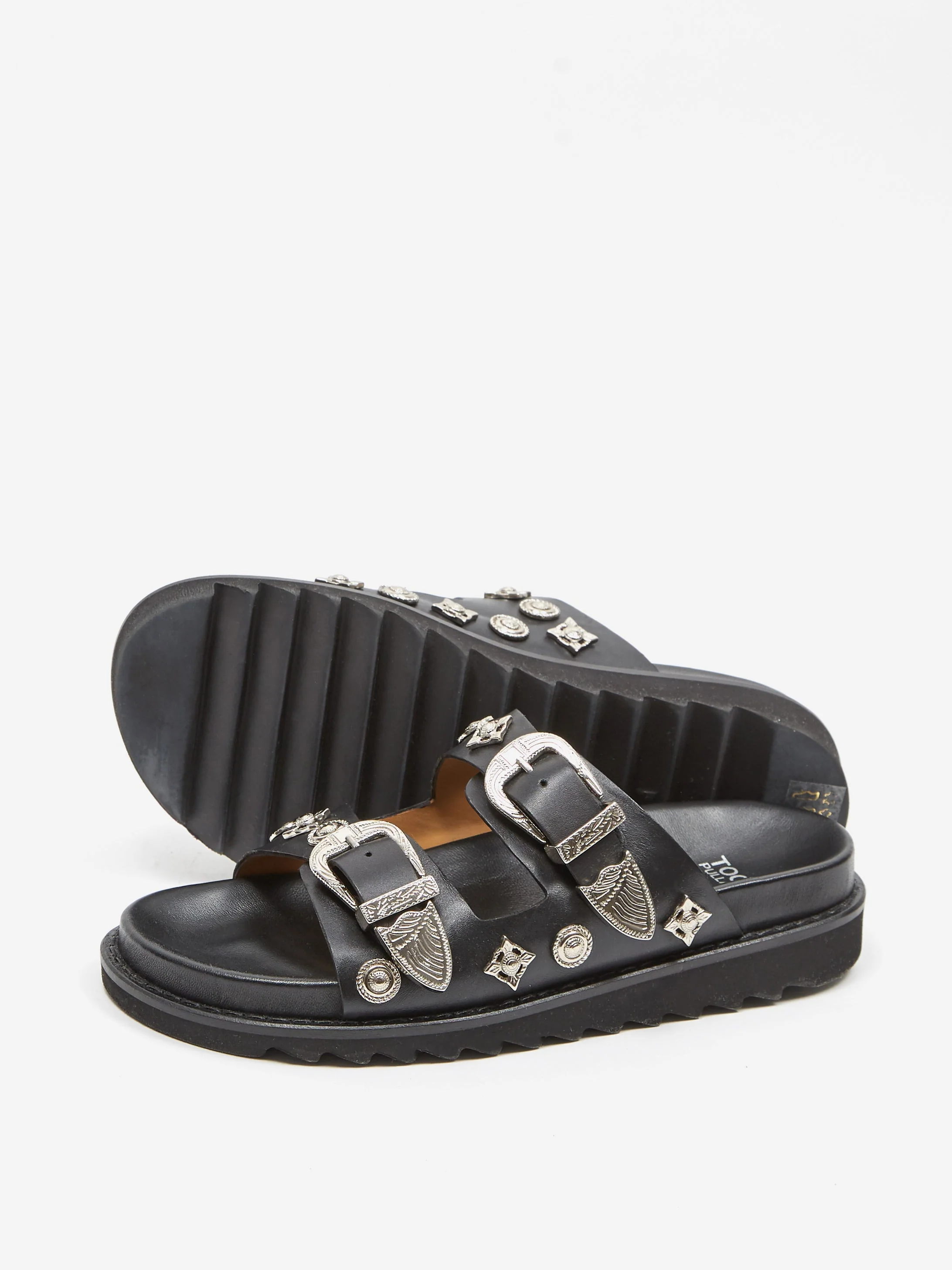 Toga Pulla Black Leather Sandal - Black - Image 7
