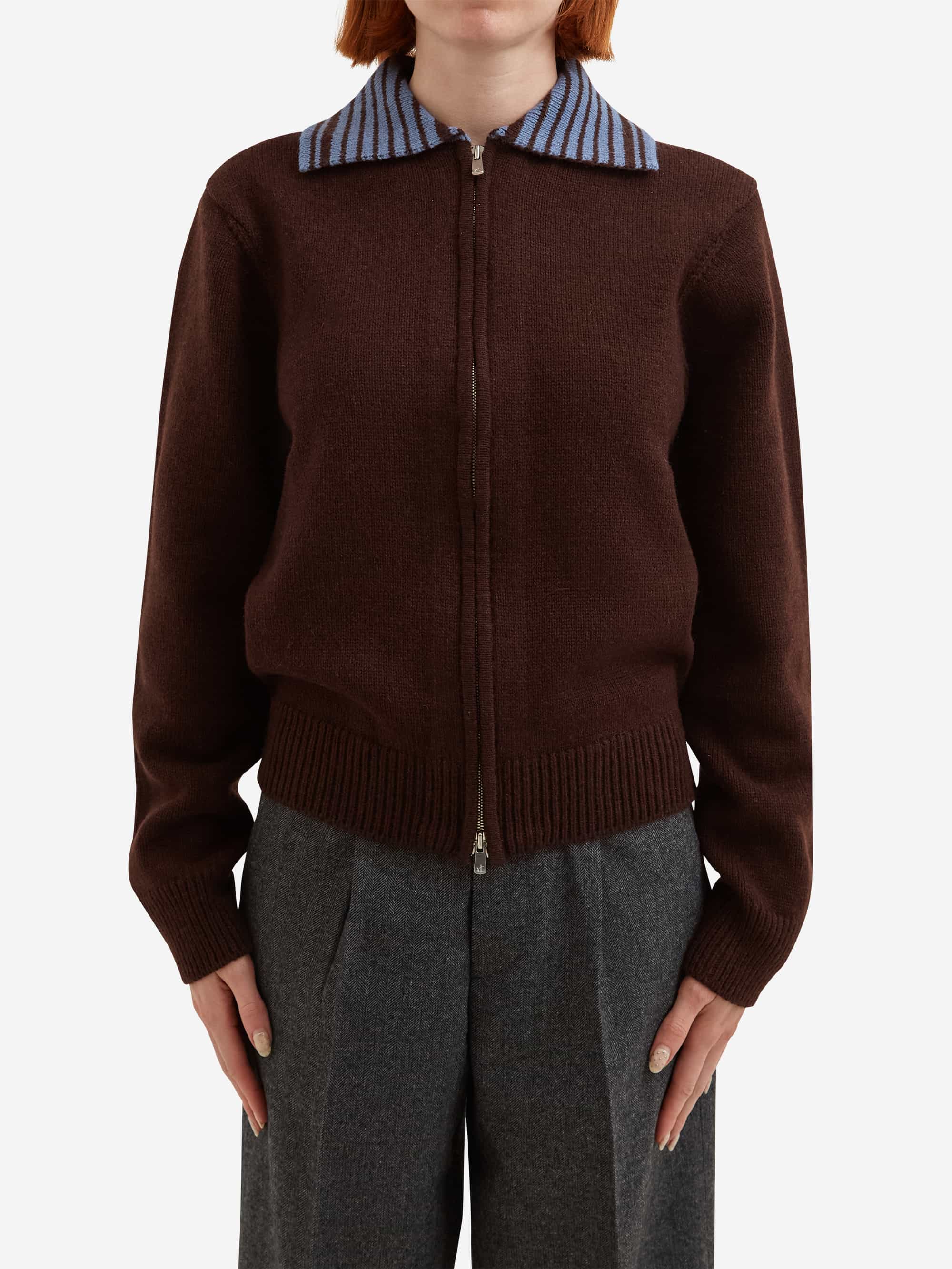 Tonywack Contrast Collar Full-Zip Blouson - Brown