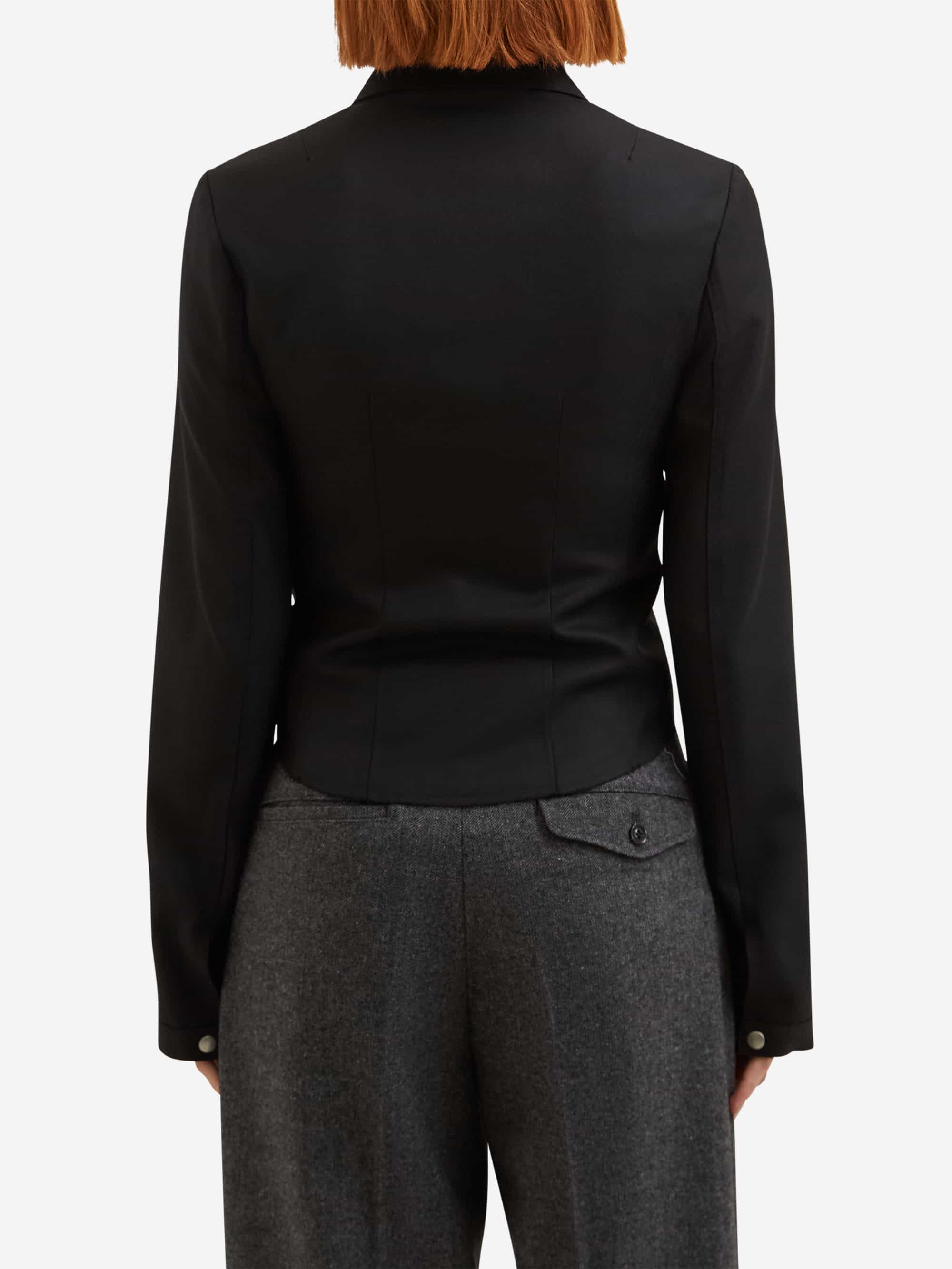 Tonywack Distressed Wool Short Jacket - Black - Image 4