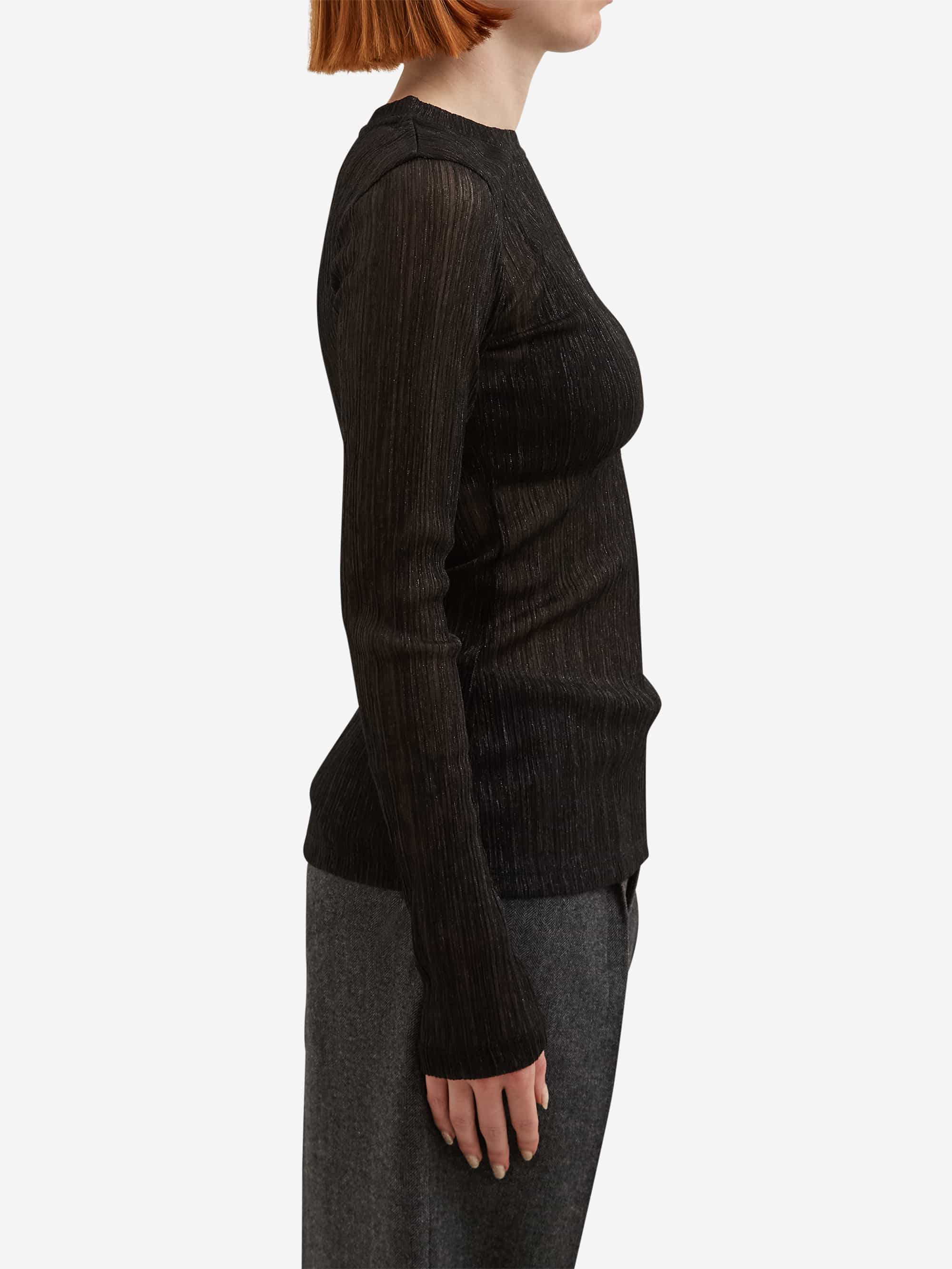 Tonywack Metallic Thread Sheer Longsleeve - Black - Image 2