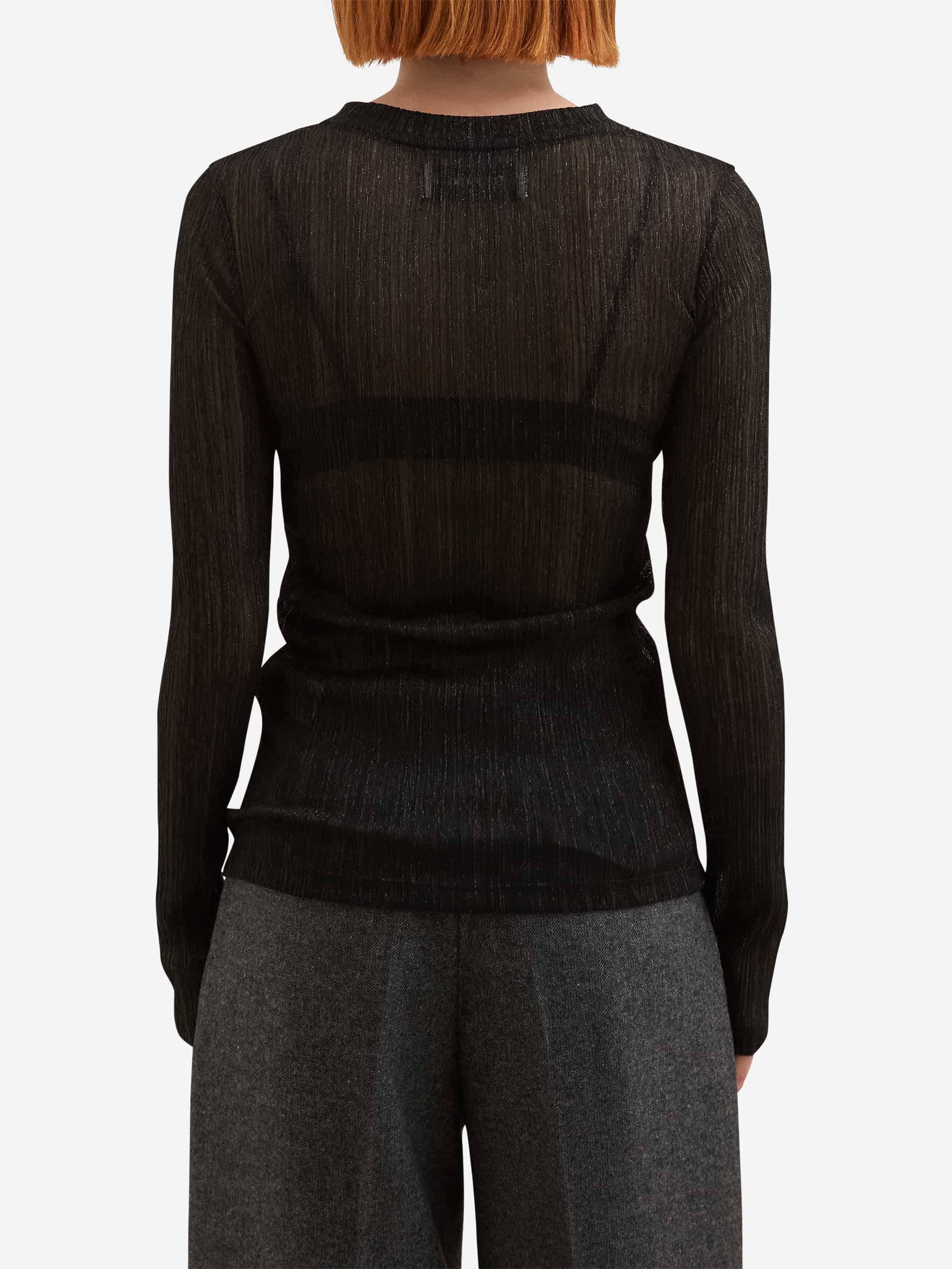 Tonywack Metallic Thread Sheer Longsleeve - Black - Image 3