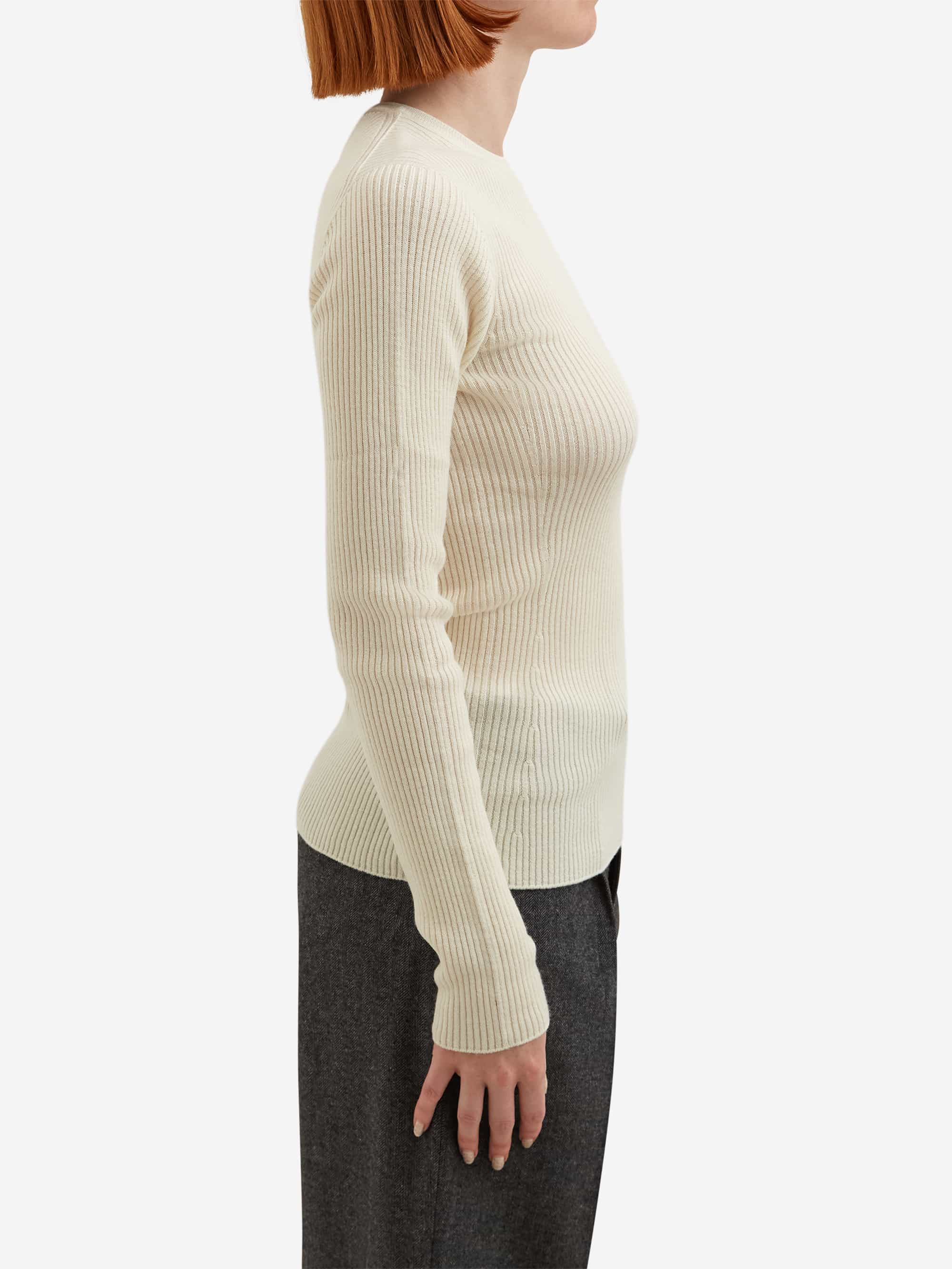 Tonywack Superfine Wool Ribbed Sweater - Ivory - Image 2