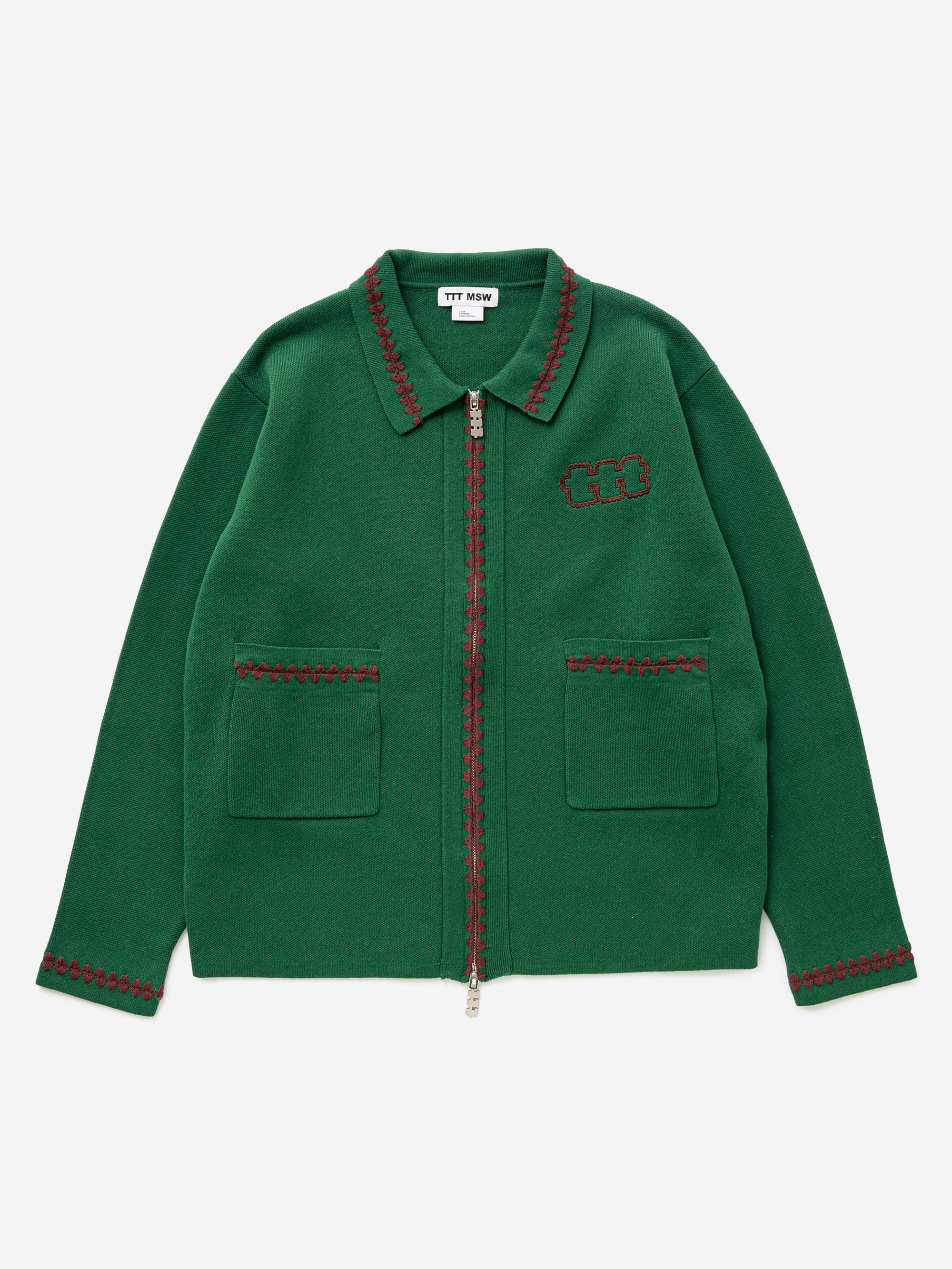 TTT MSW Knit Polo Cardigan - Green