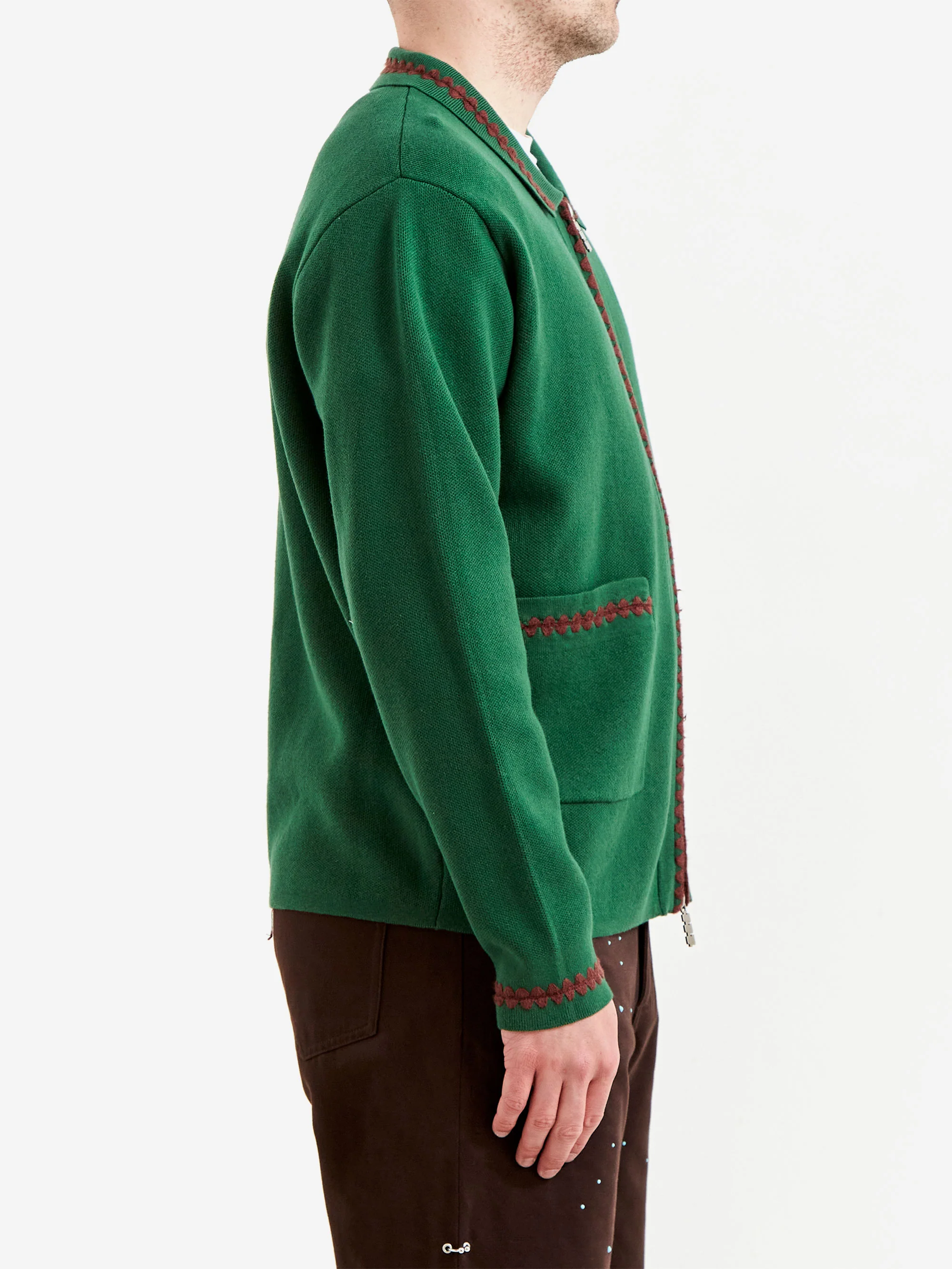 TTT MSW Knit Polo Cardigan - Green - Image 6