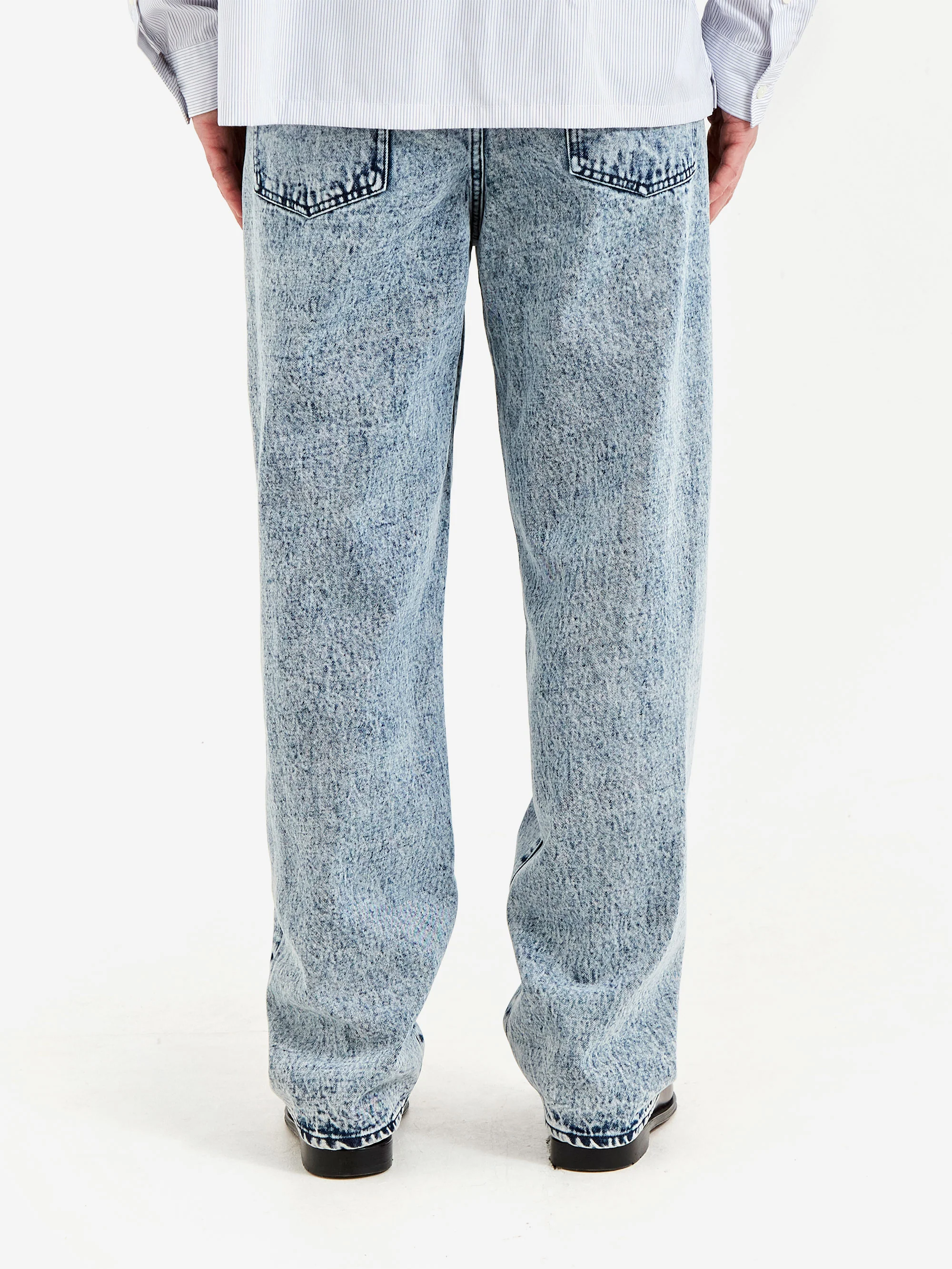 TTT MSW Washed Denim Straight Leg Jeans - Blue - Image 5