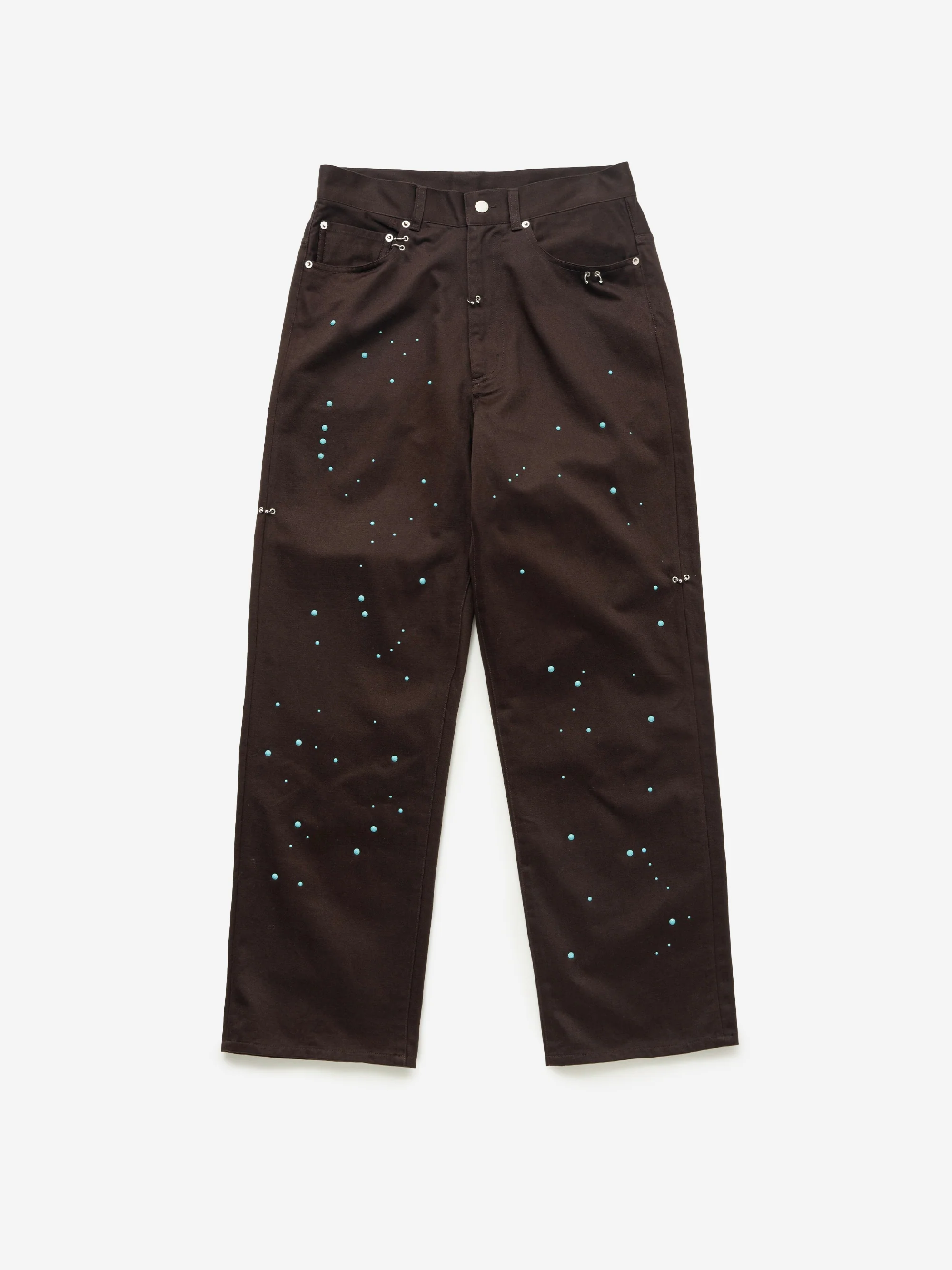 TTT MSW Worker Straight Pants with Pierce - Brown