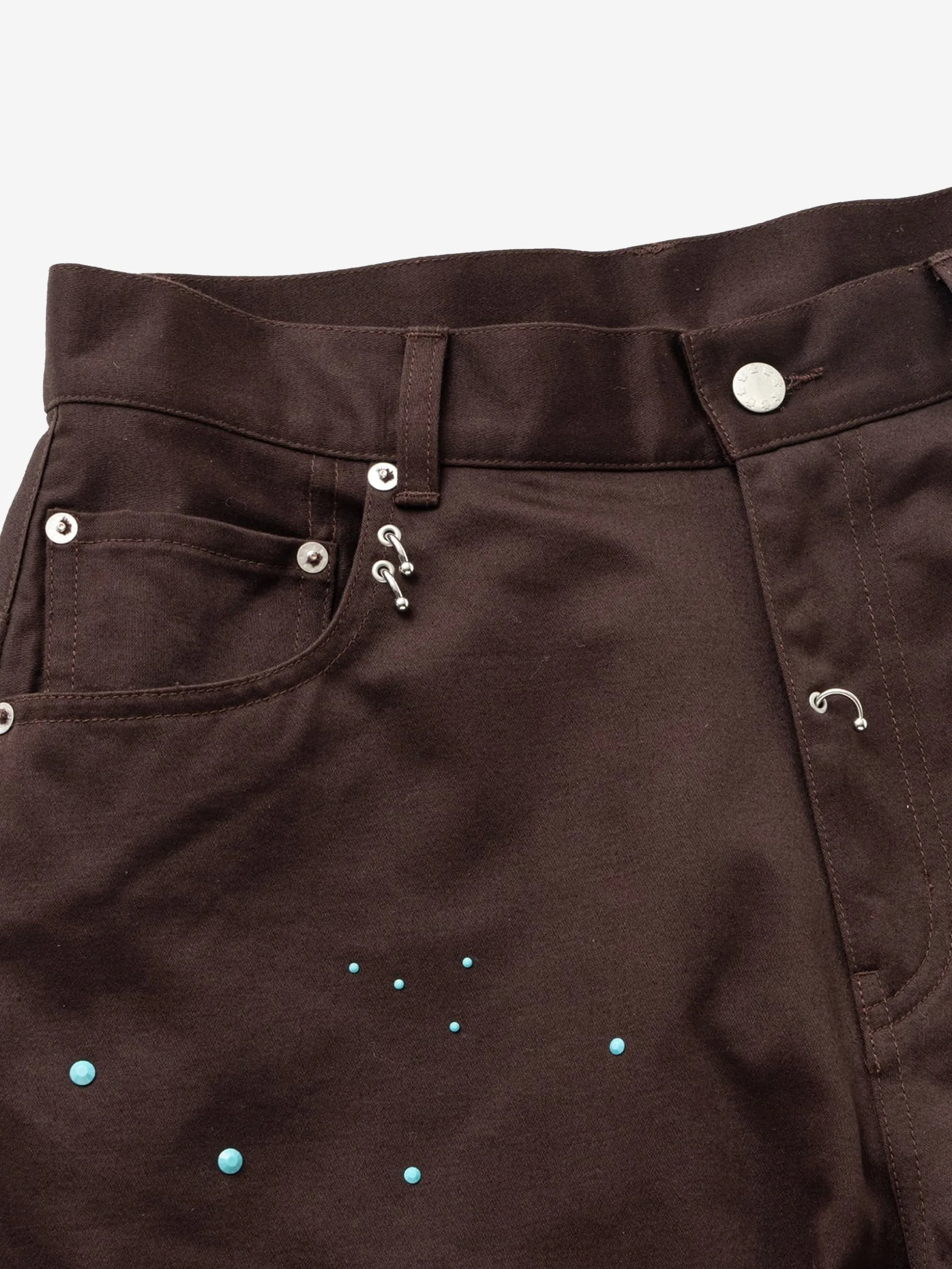 TTT MSW Worker Straight Pants with Pierce - Brown - Image 3