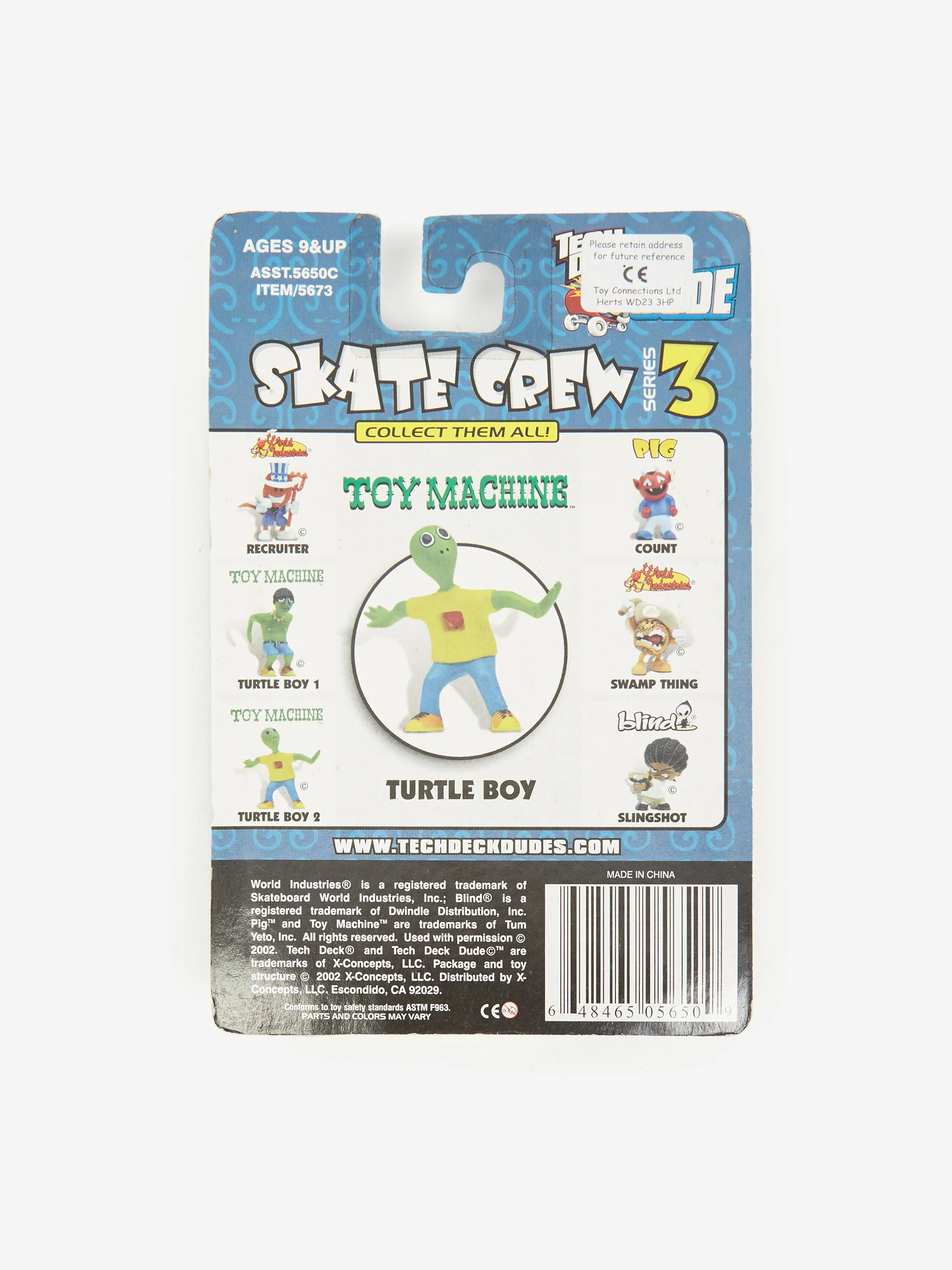 Unified Goods 2002 Tech Deck Toy Machine Turtle Boy 2 Toy - Image 2