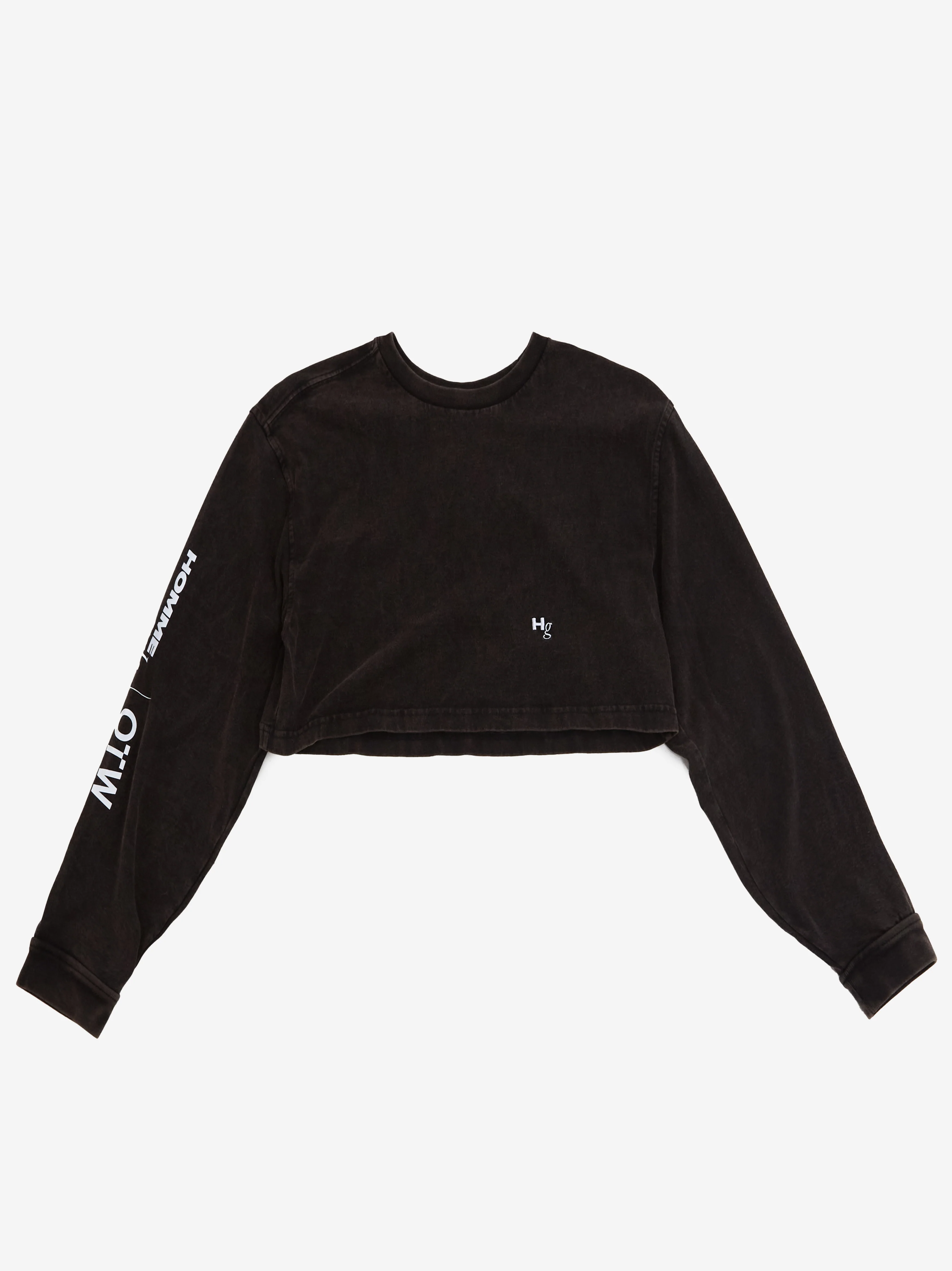Vans x Hommegirls OTW Hommegirls Long Sleeve Crop T-Shirt - Washed Black - Image 4