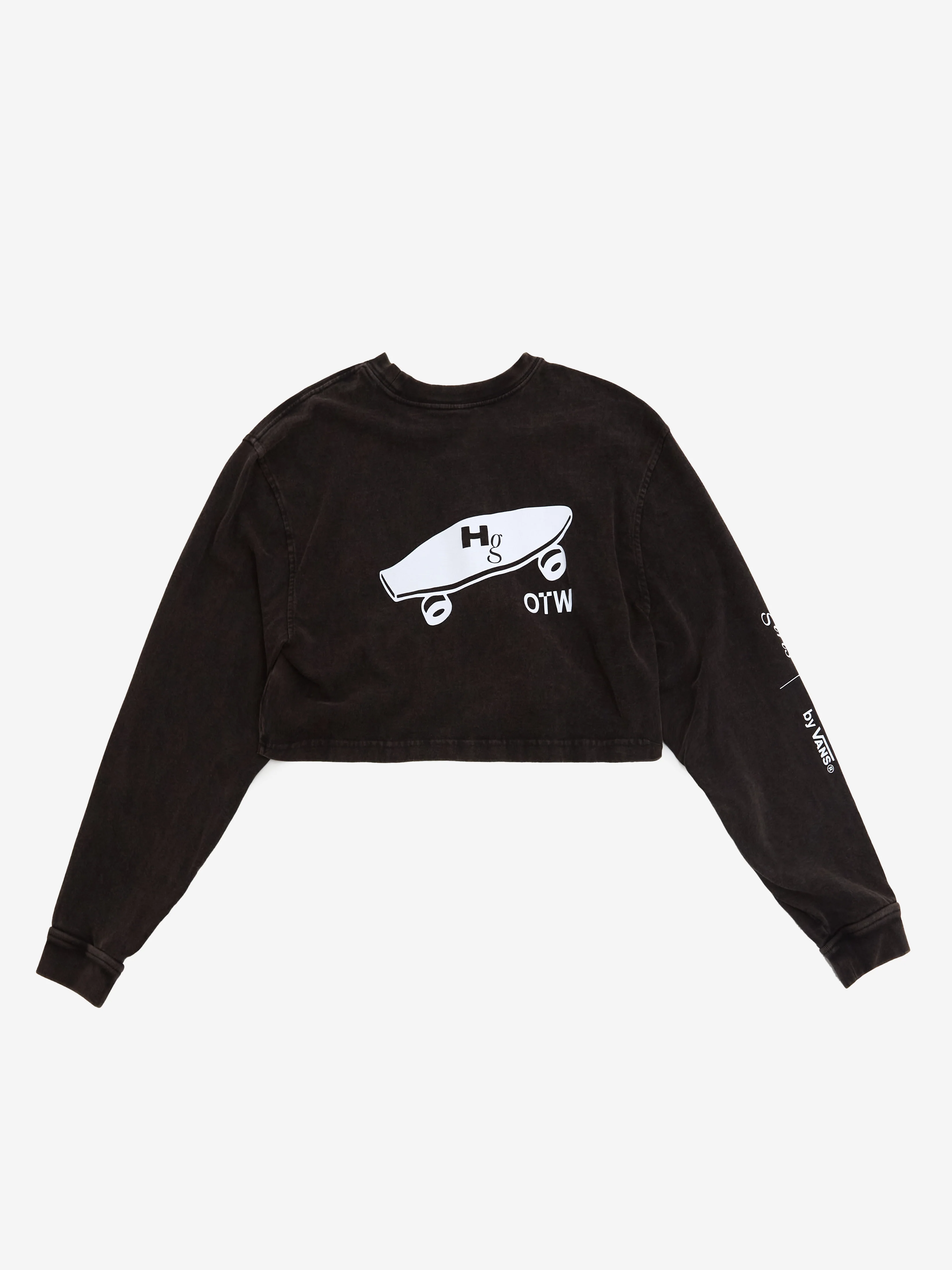 Vans x Hommegirls OTW Hommegirls Long Sleeve Crop T-Shirt - Washed Black - Image 6