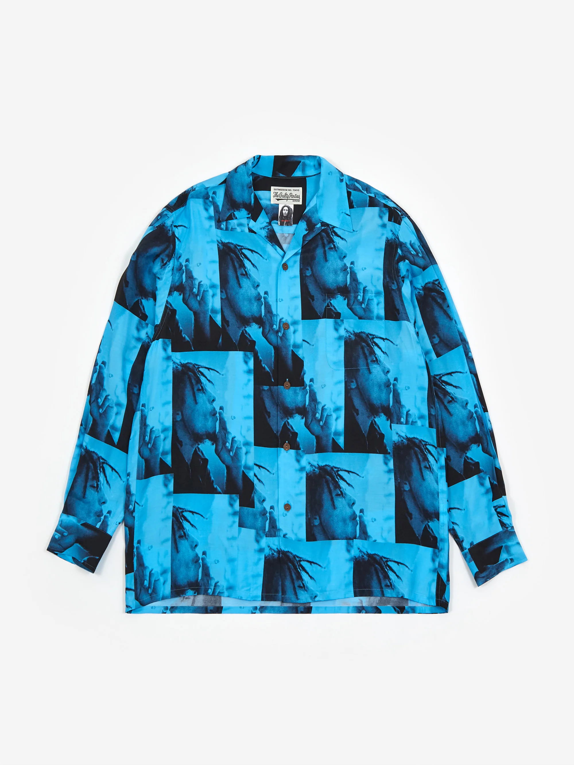 Wacko Maria Bob Marley / Hawaiian L/S (Type-1) - Blue