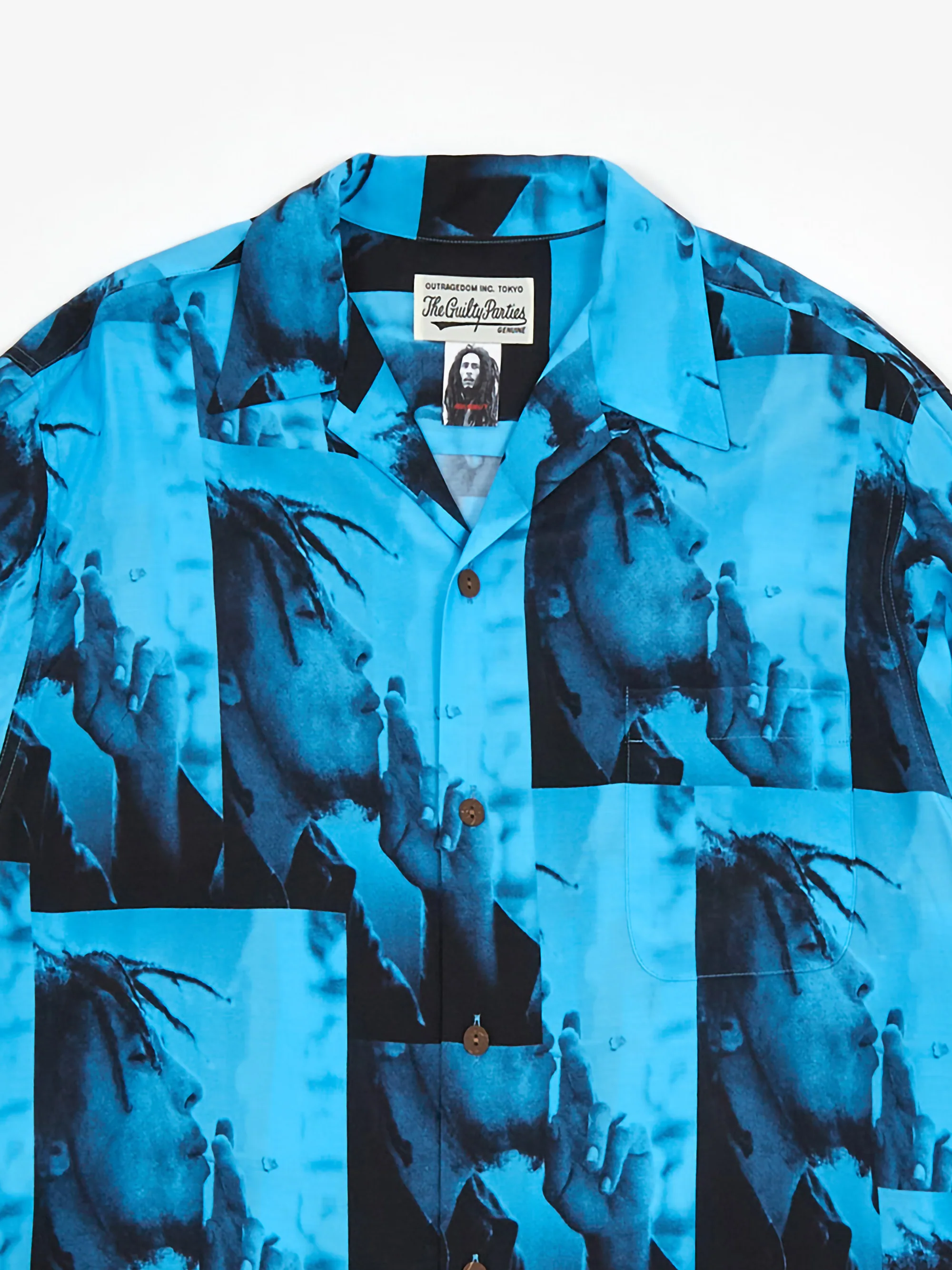 Wacko Maria Bob Marley / Hawaiian L/S (Type-1) - Blue - Image 2