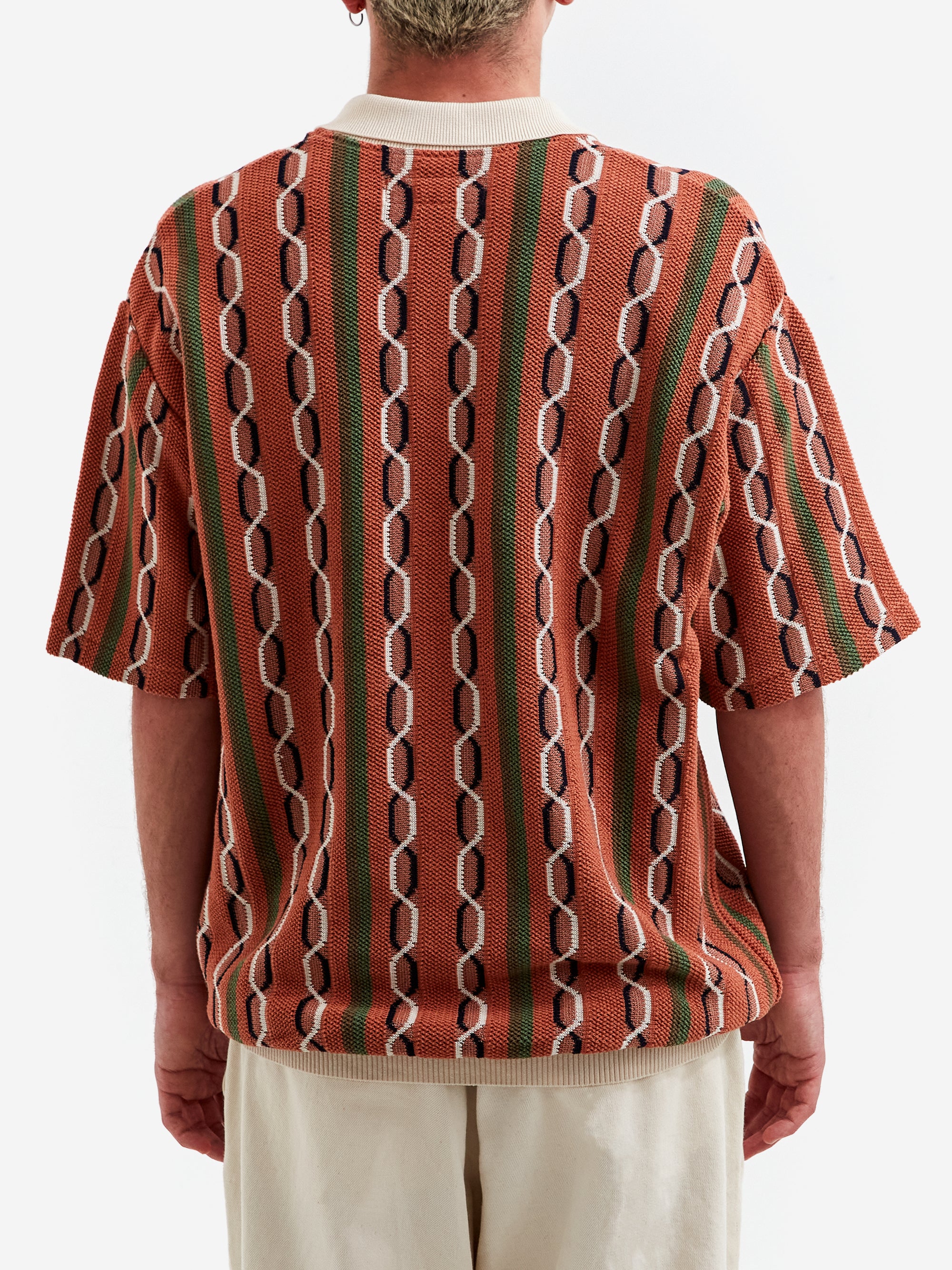 Wacko Maria Knit Polo Shirt - Brown - Image 6