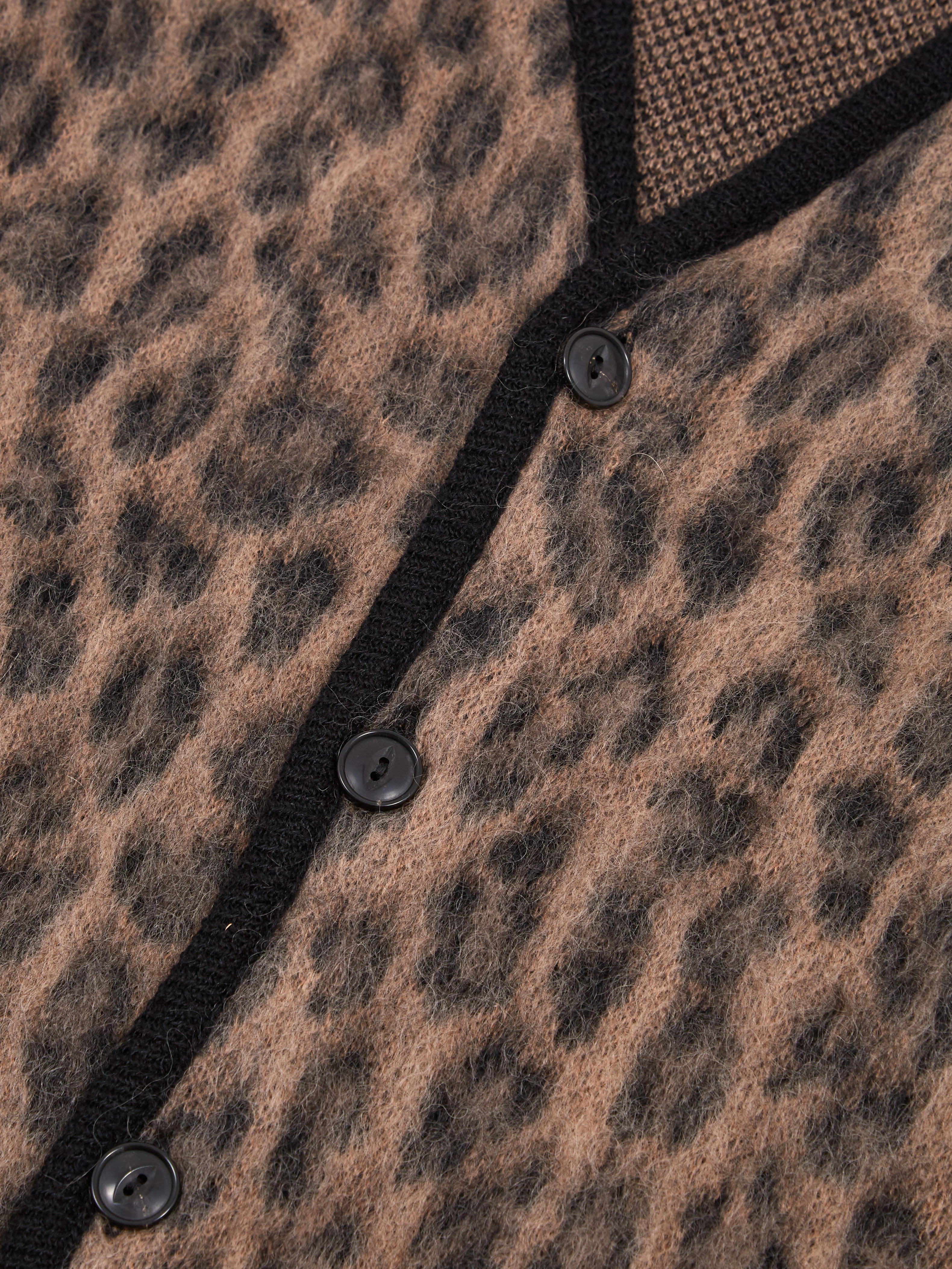 Wacko Maria Leopard Mohair Cardigan Type-1 - Brown - Image 3