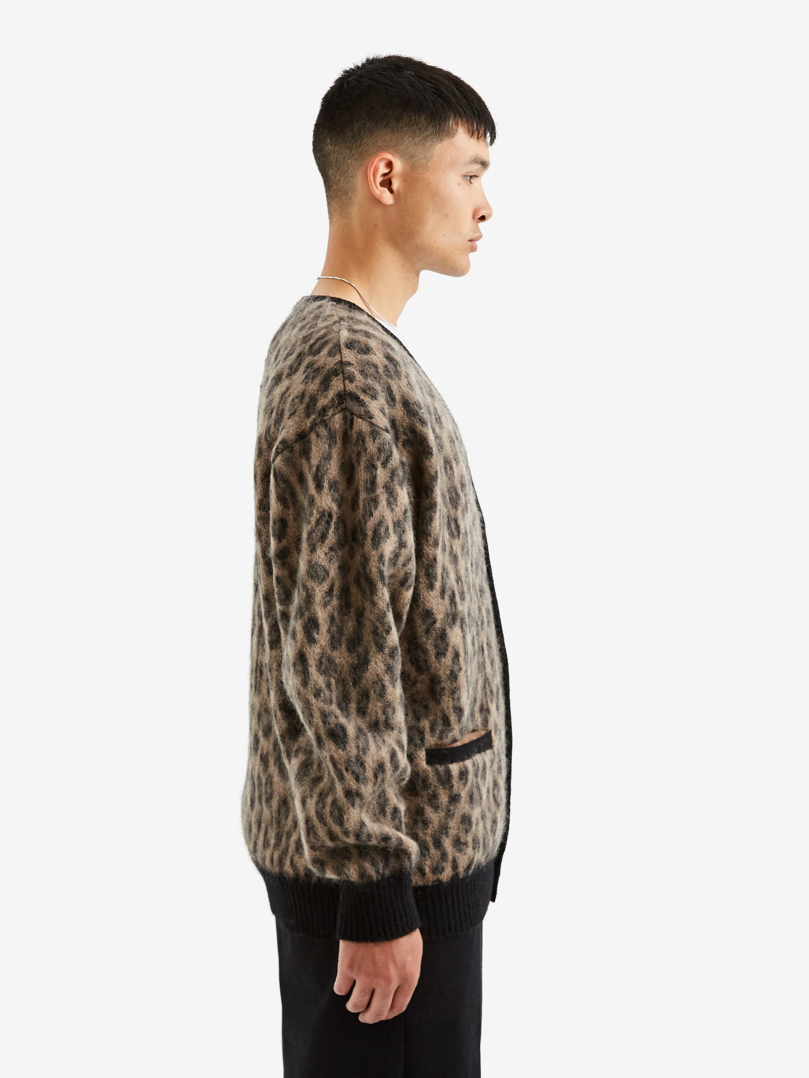 Wacko Maria Leopard Mohair Cardigan Type-1 - Brown - Image 7