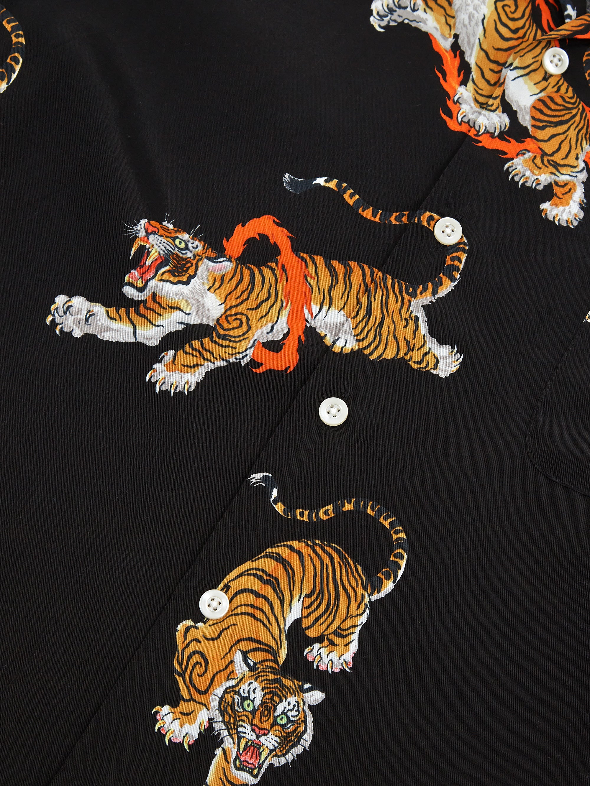 Wacko Maria Tim Lehi / Hawaiian Shirt L/S (Type-5) - Black - Image 4