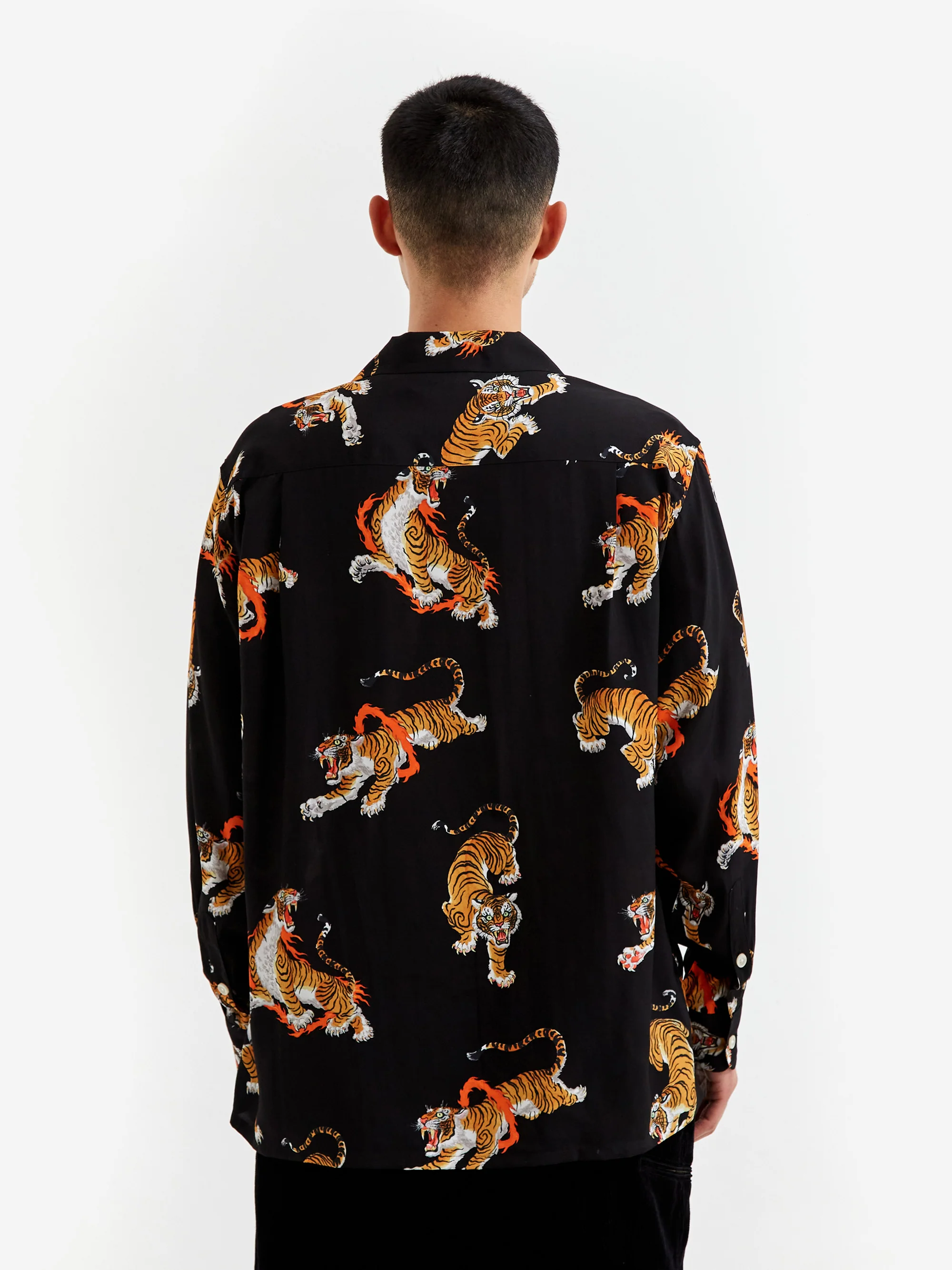 Wacko Maria Tim Lehi / Hawaiian Shirt L/S (Type-5) - Black - Image 8
