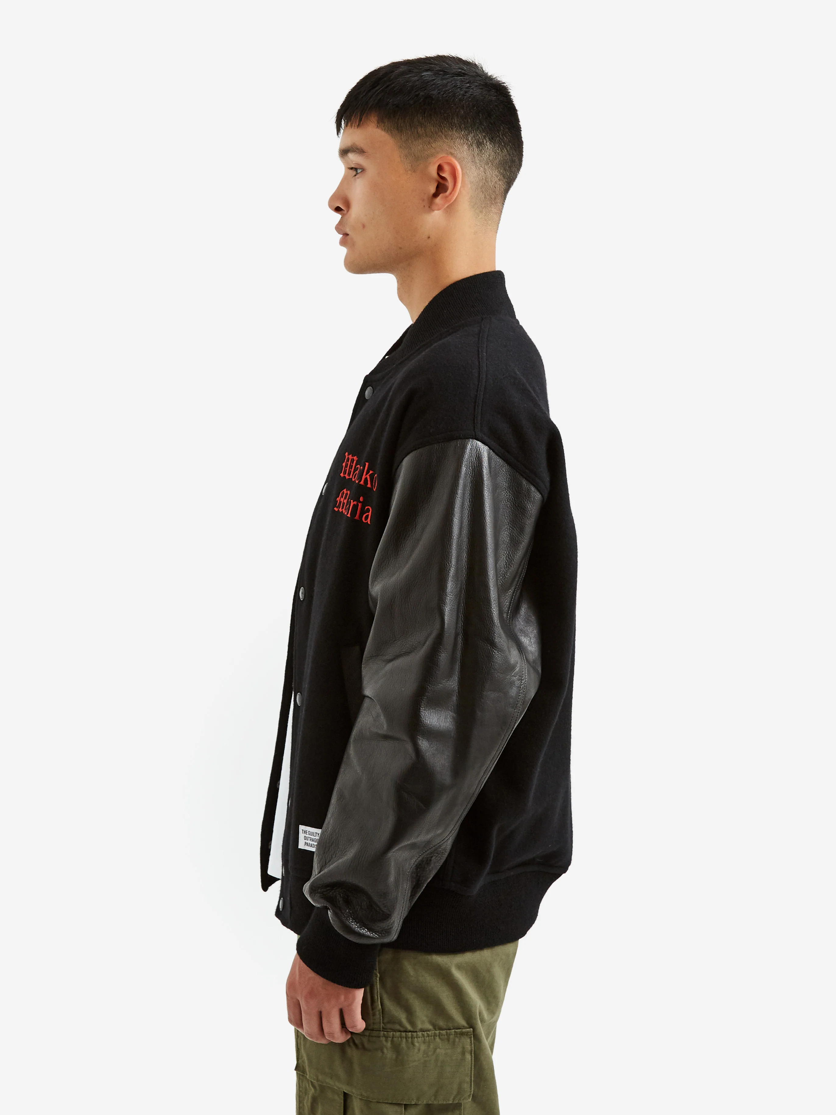 Wacko Maria Varsity Jacket -A- Type-3 - Black - Image 10