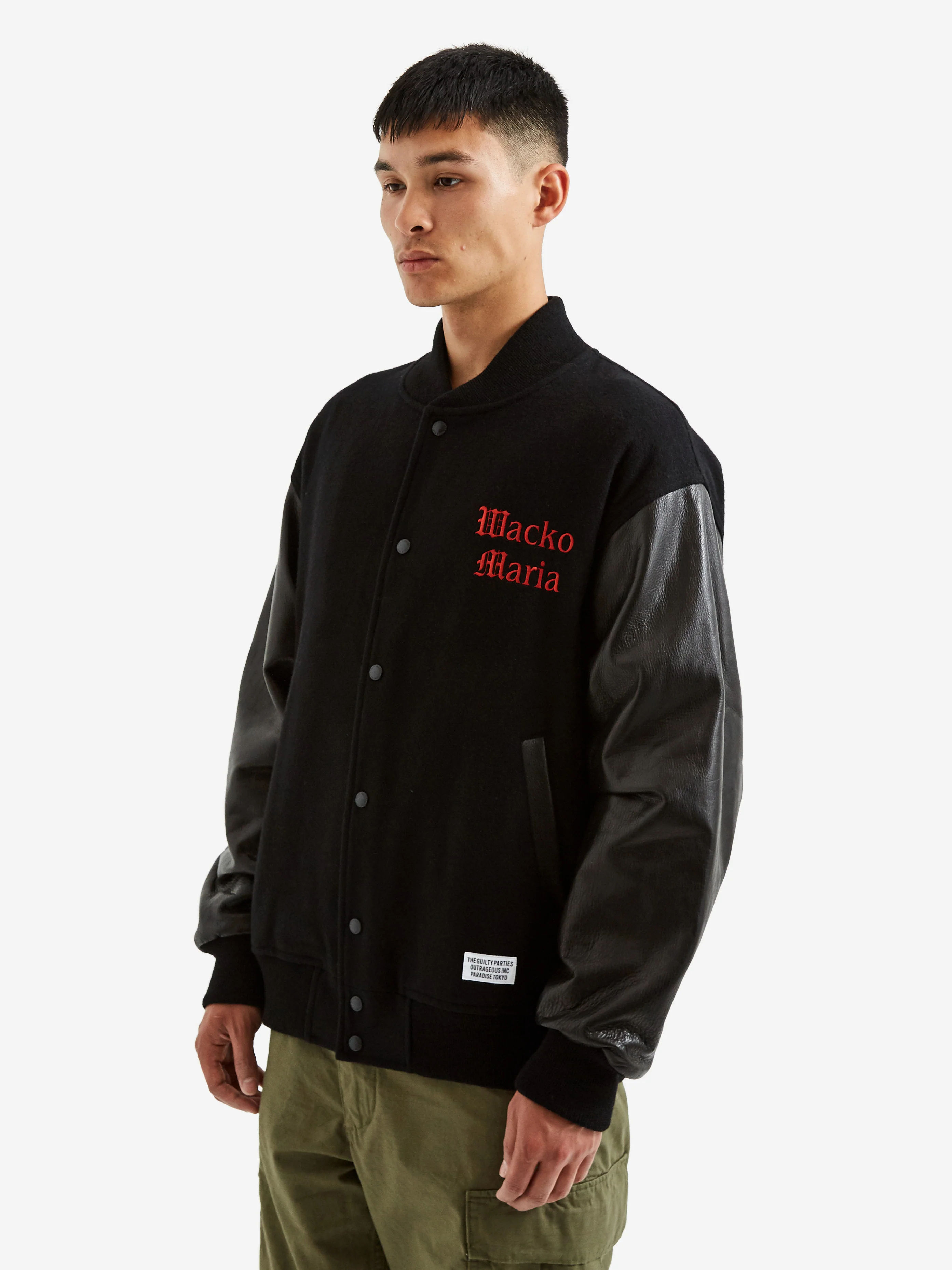 Wacko Maria Varsity Jacket -A- Type-3 - Black - Image 11