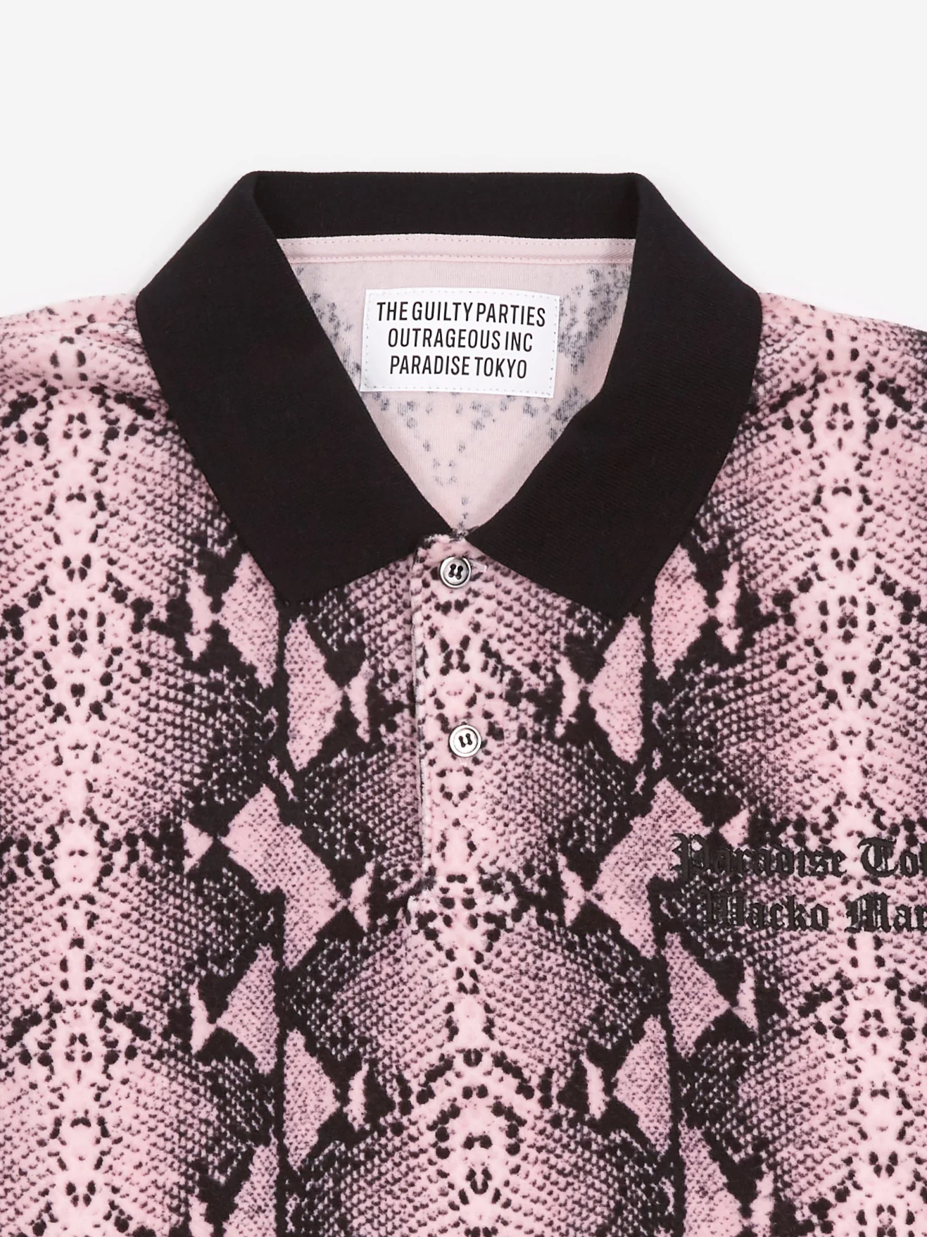 Wacko Maria Velour Shortsleeve Polo Shirt Type-1 - Pink - Image 2