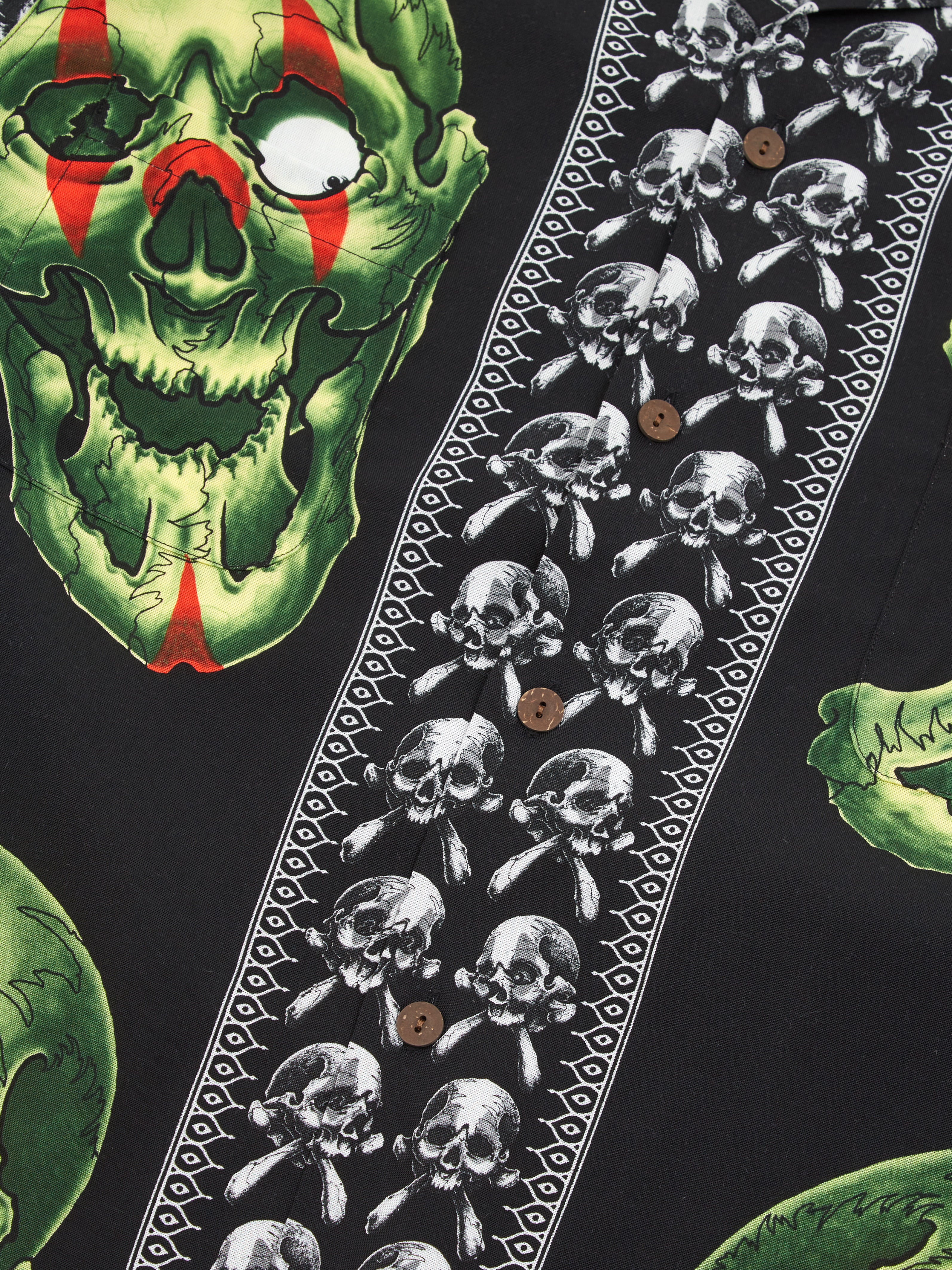 Wacko Maria x 56 Tattoo Studio / Shortsleeve Hawaiian Shirt Type-1 - Black - Image 3