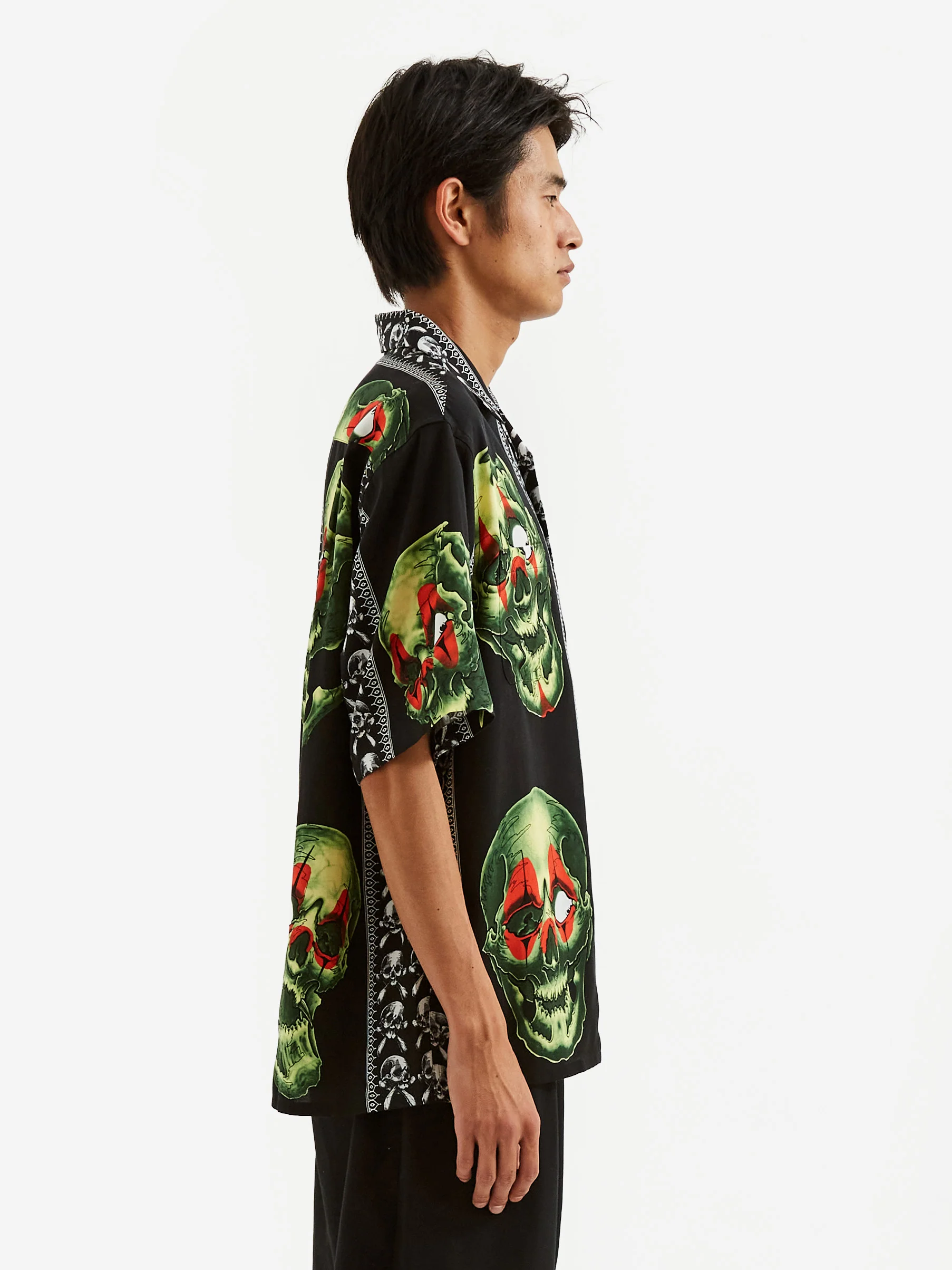 Wacko Maria x 56 Tattoo Studio / Shortsleeve Hawaiian Shirt Type-1 - Black - Image 7