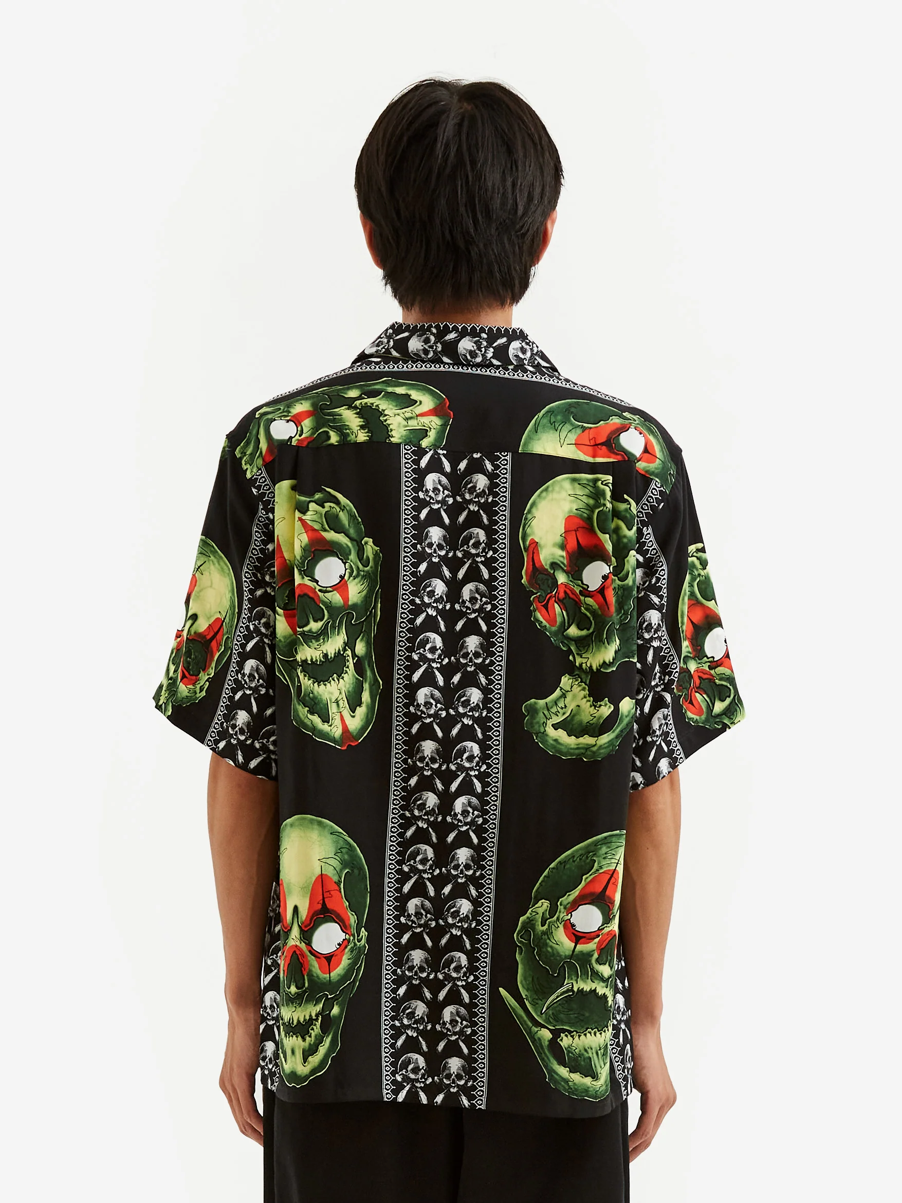 Wacko Maria x 56 Tattoo Studio / Shortsleeve Hawaiian Shirt Type-1 - Black - Image 8
