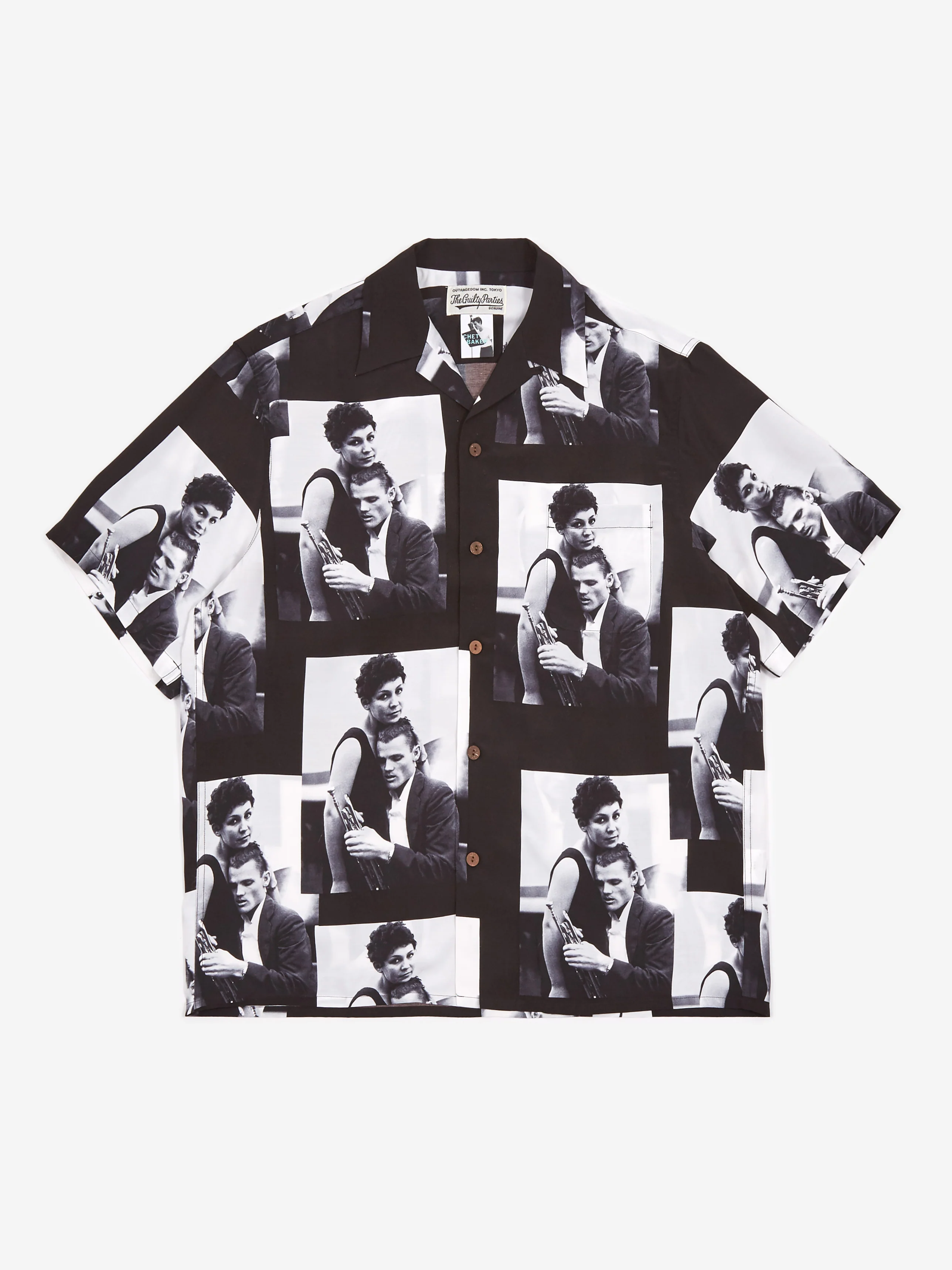 Wacko Maria x Chet Baker / Shortsleeve Hawaiian Shirt Type-3 - Black
