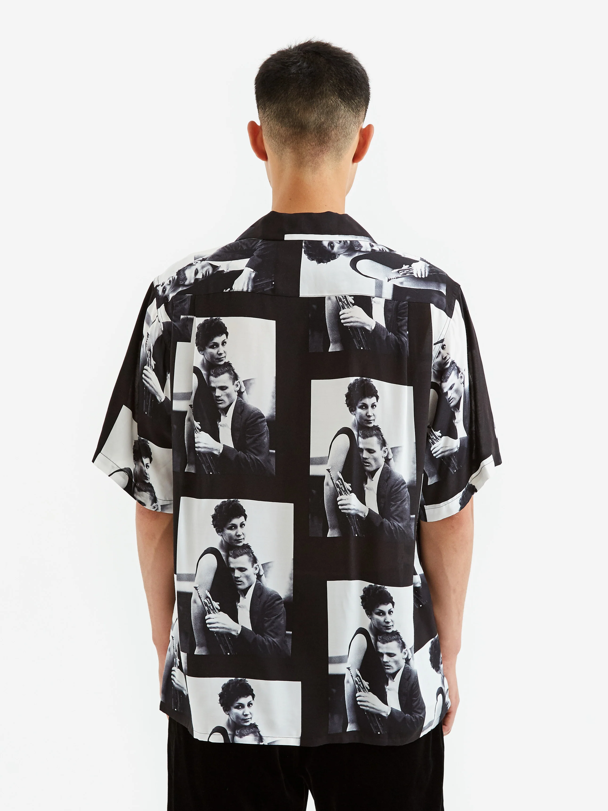 Wacko Maria x Chet Baker / Shortsleeve Hawaiian Shirt Type-3 - Black - Image 7