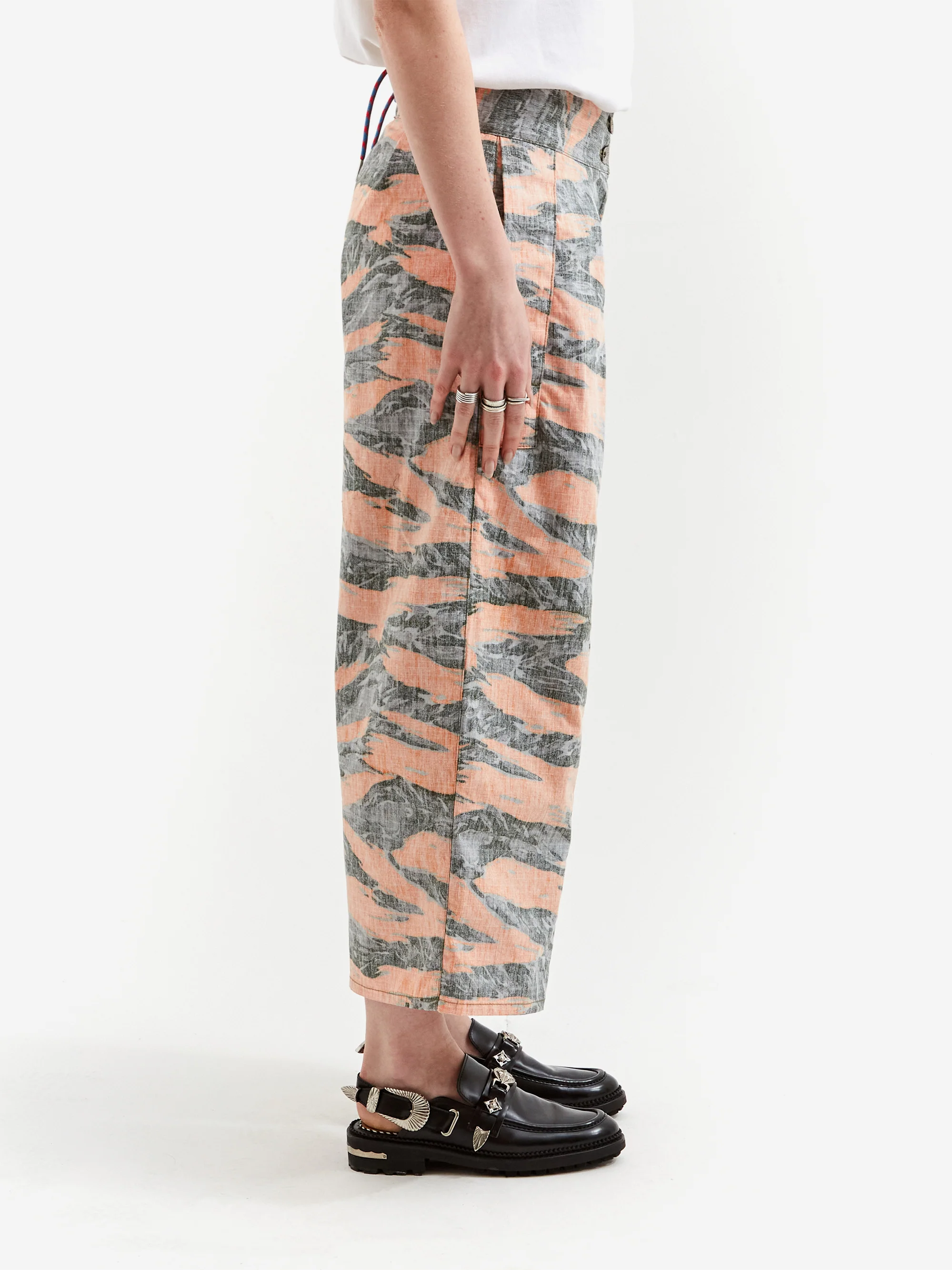 W'Menswear Crazy Border Trouser - Orange Print - Image 2
