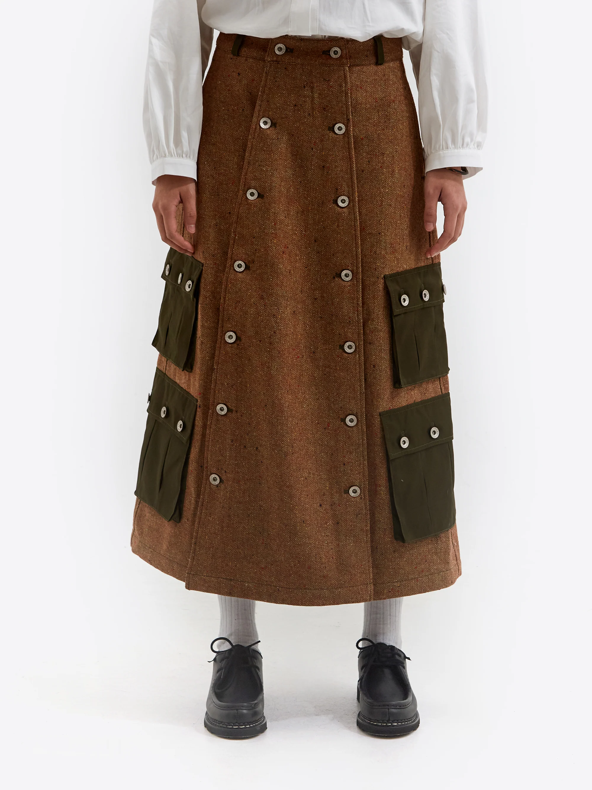 W'menswear Fly Pocket Skirt - Brown