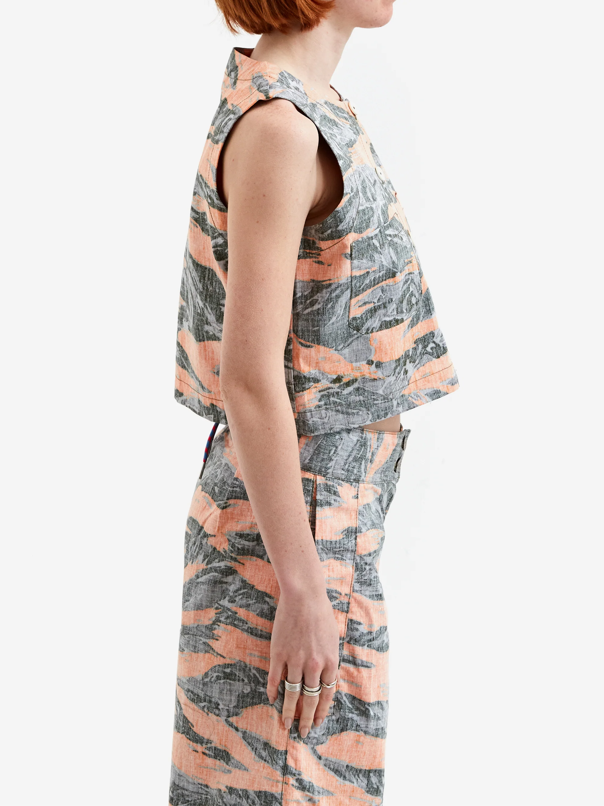 W'Menswear Naa Shirt - Orange Print - Image 2