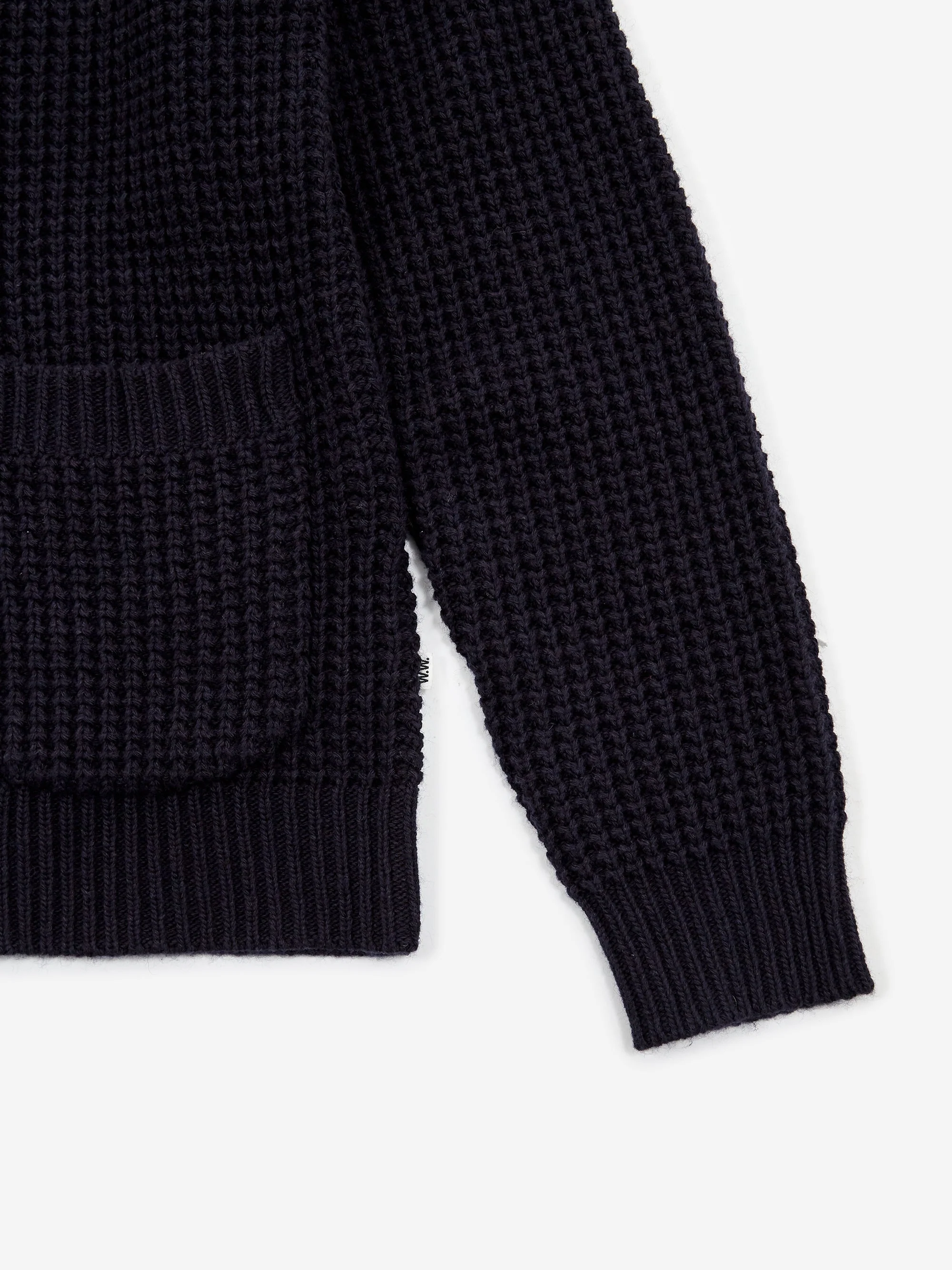 Wood Wood Kalle Waffle Cardigan - Navy - Image 4