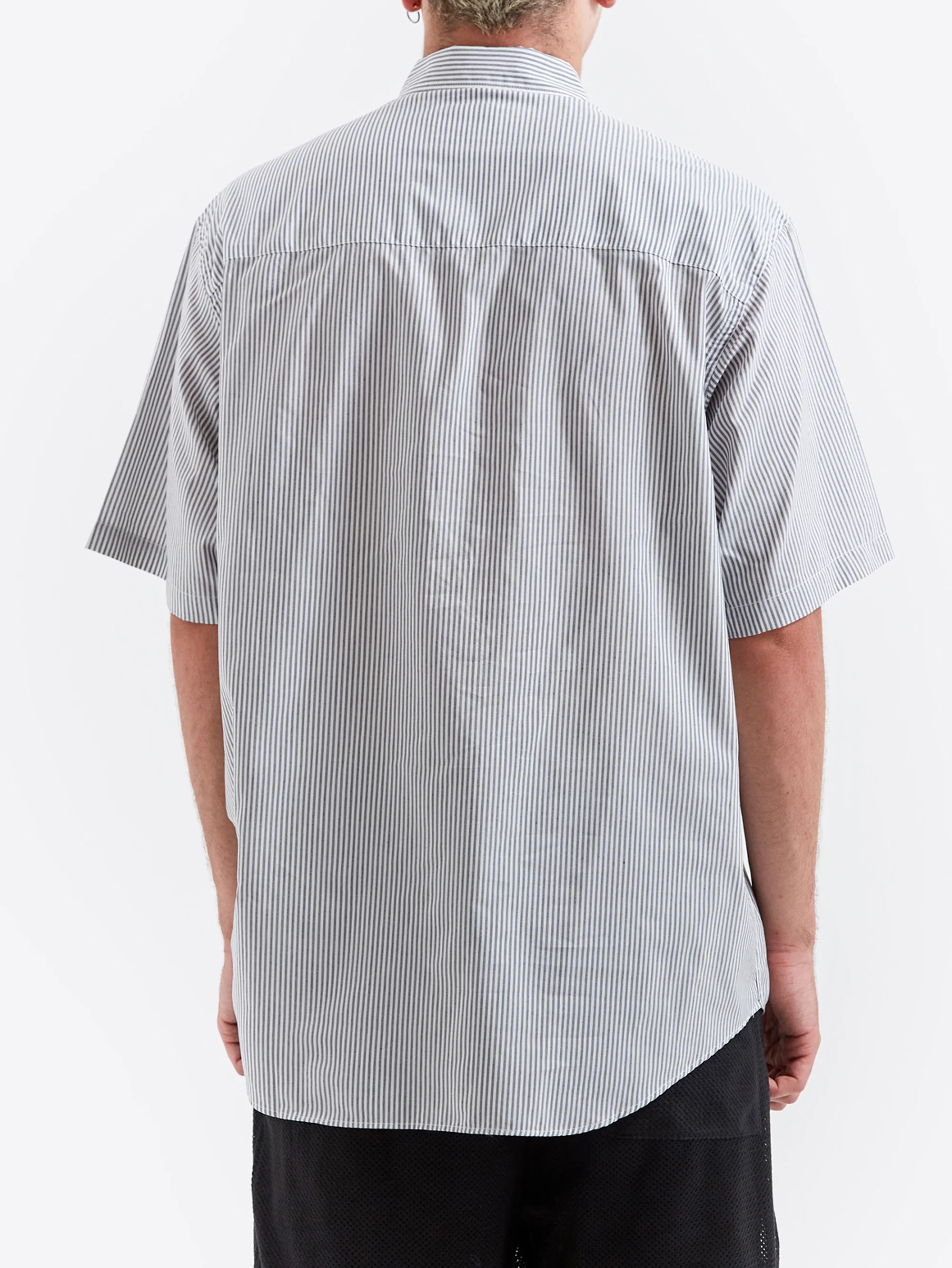 WTAPS 12 Short Sleeve Stripe Shirt - Black - Image 5