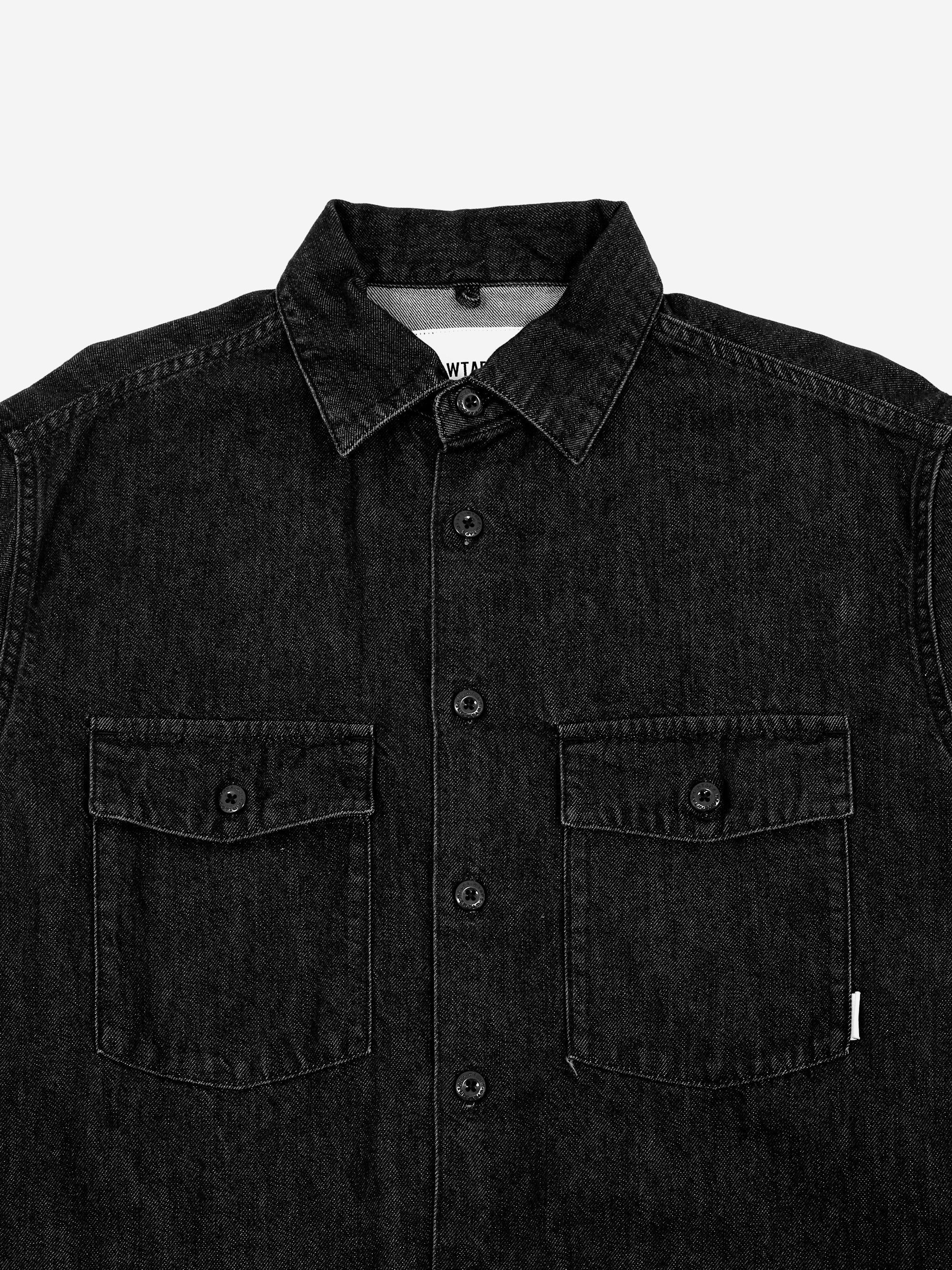 WTAPS Shirt 01 / CBW / Long Sleeve  / Cotton. Denim - Black - Image 3