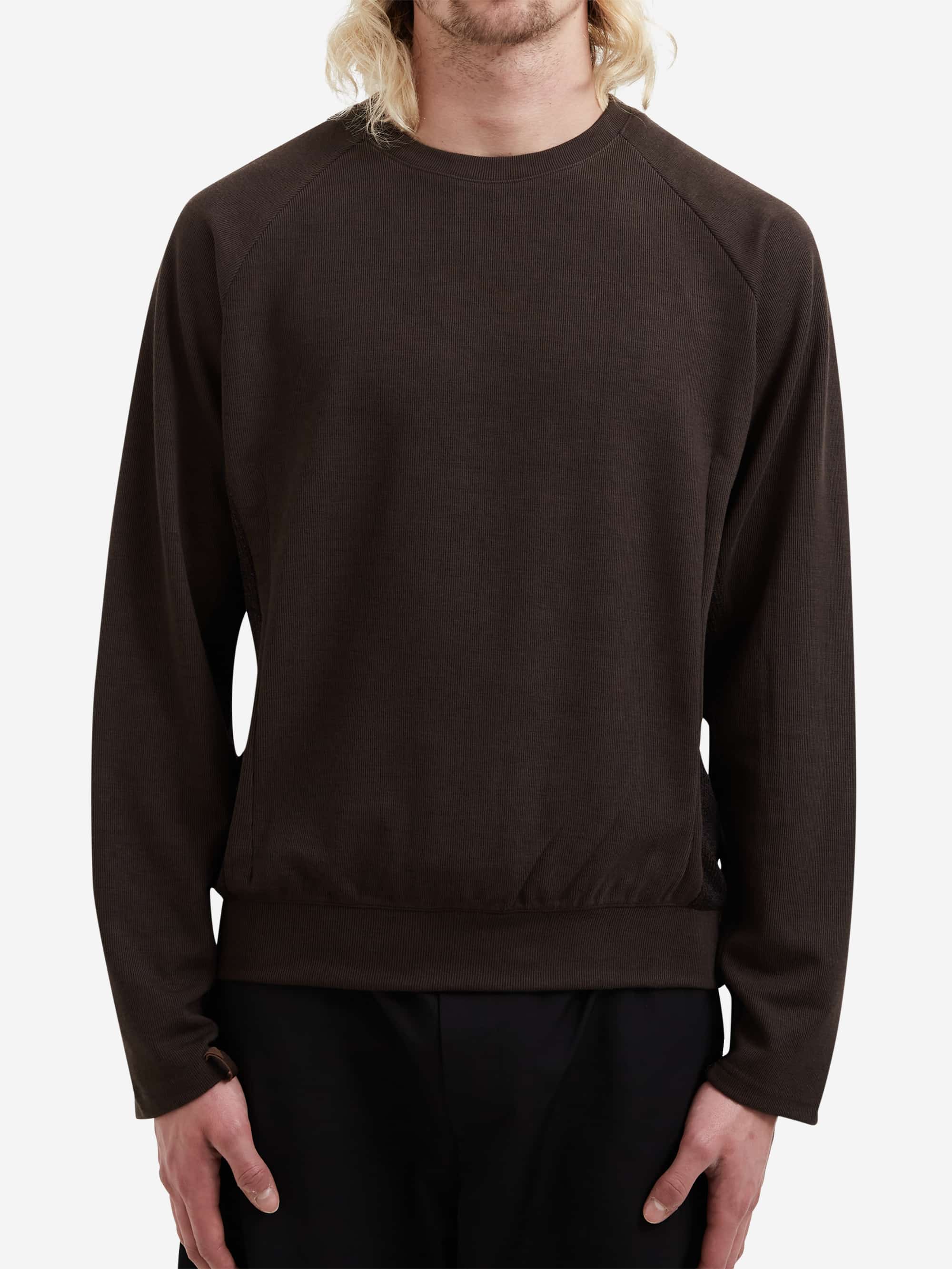 XLIM Knit Panel Sweatshirt - Brown - Image 2