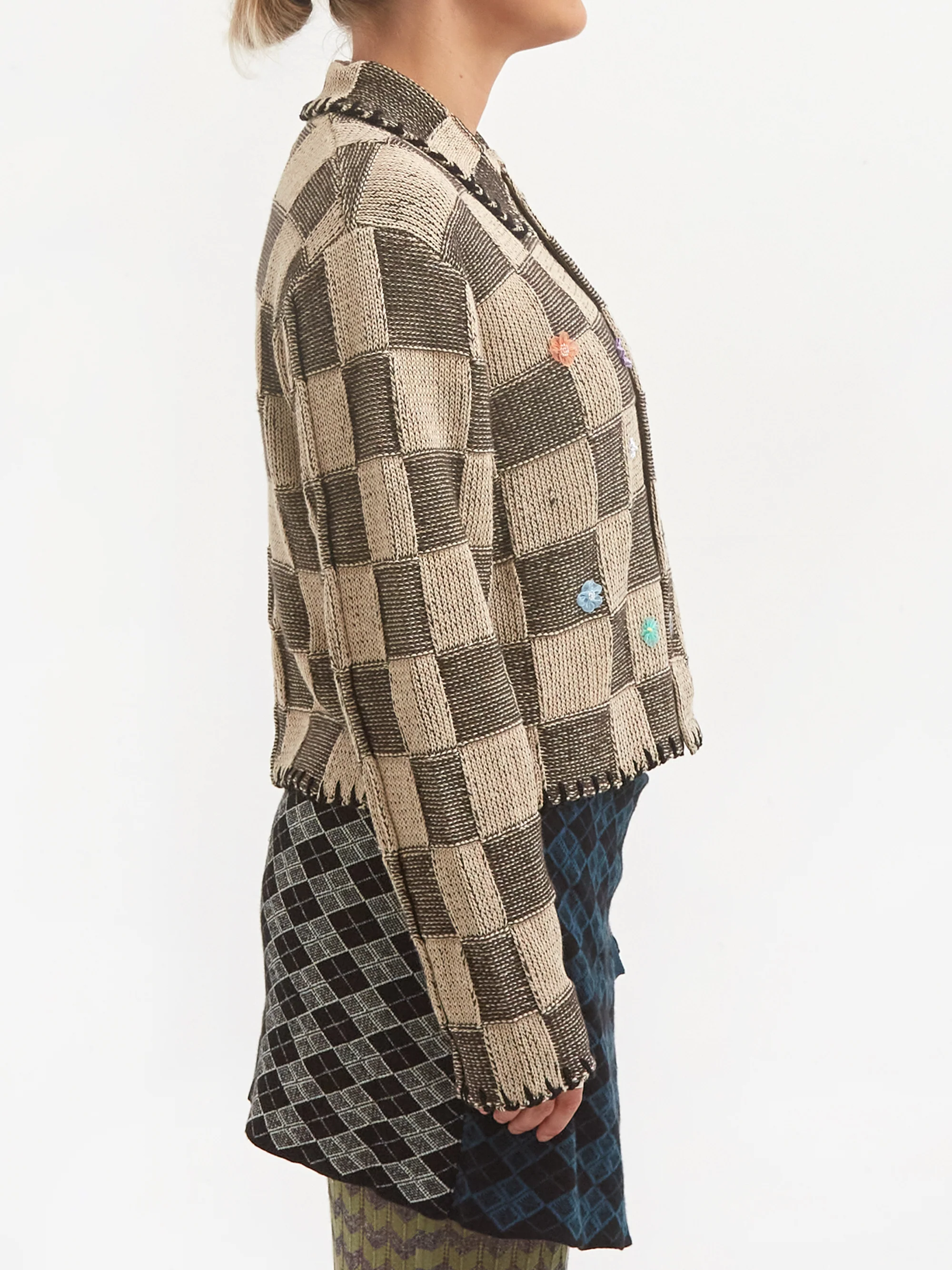 YANYAN KNITS Fireworks Shrunken Work Jacket - Brown/Oat - Image 2